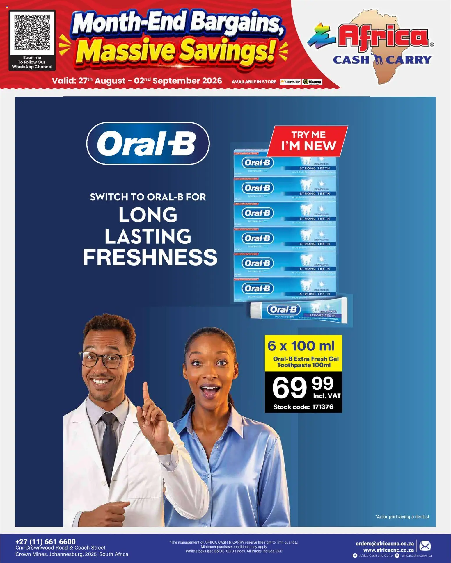 New Africa Cash & Carry catalogue – valid from 27/08/2026 | Page: 68 | Products: Switch, Stock, Toothpaste