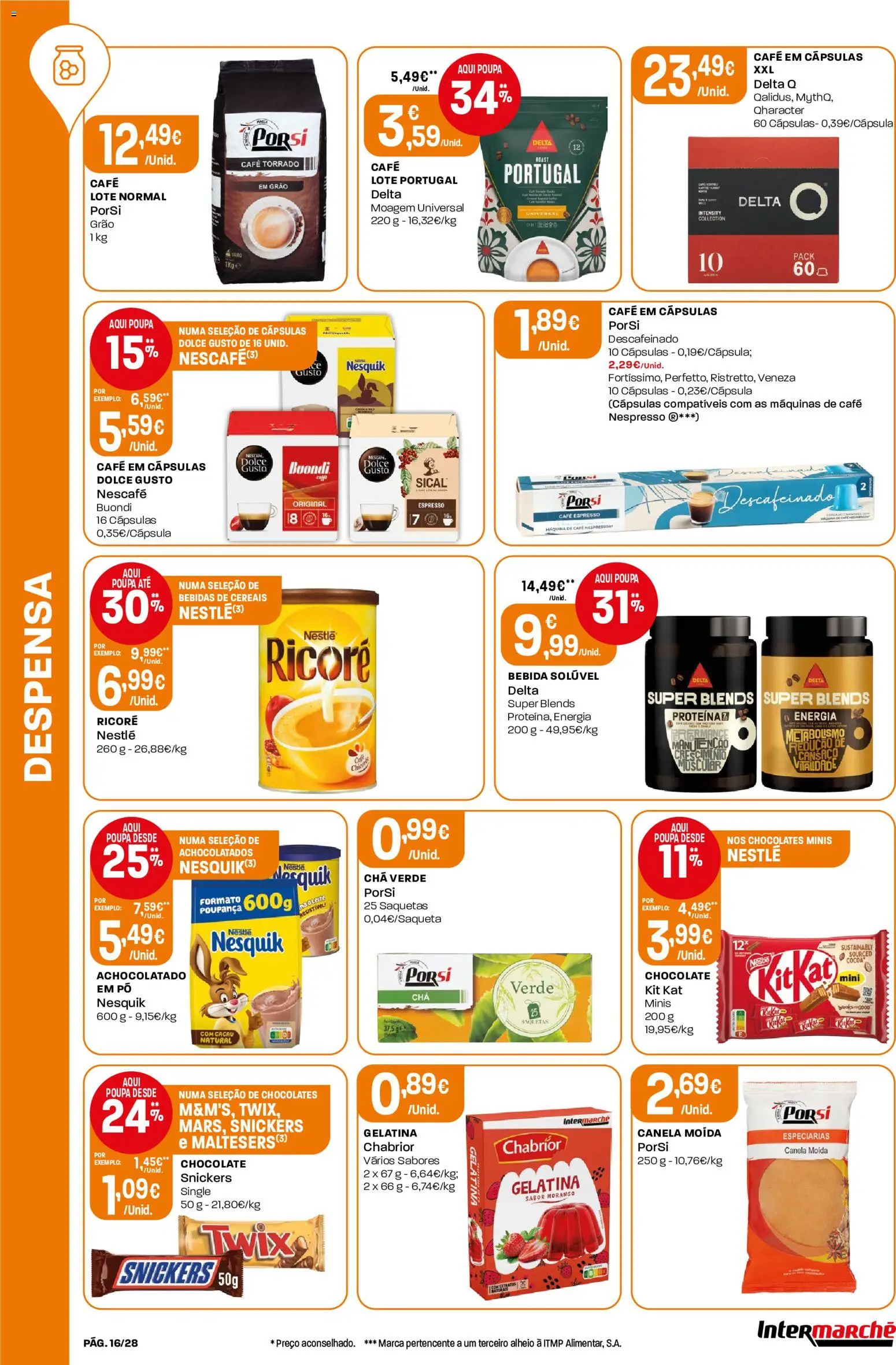 Intermarché Folheto Contact │ válido de 16/07/2026 | Página: 16 | Produtos: Máquina de café, Nestlé, Dolce gusto, Bebida