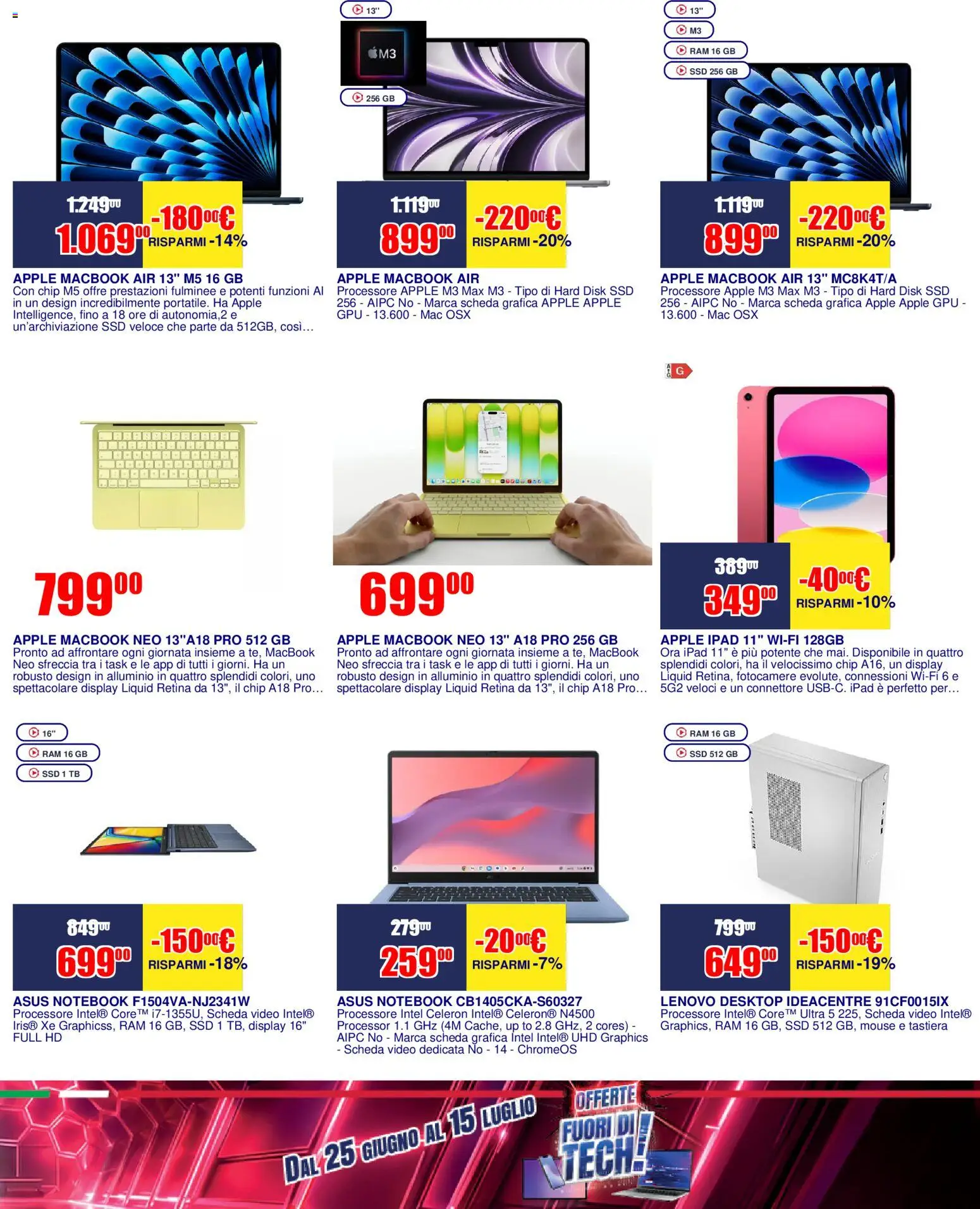 Volantino Trony del 25/06/2026 | Pagina: 17 | Prodotti: Mouse, Tastiera, Video, Macbook