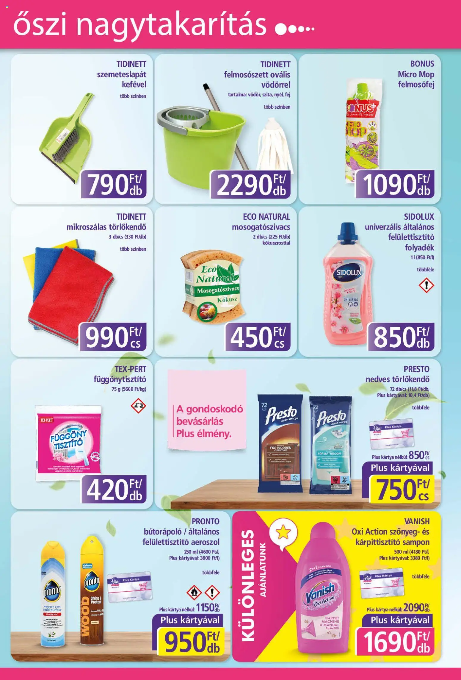 Plus Market akciós ujság - amely érvényes a következő dátumtól: 2026.10.08. | Oldal: 3 | Termékek: Függöny, Kokusz, Mikroszálas törlőkendő, Pronto