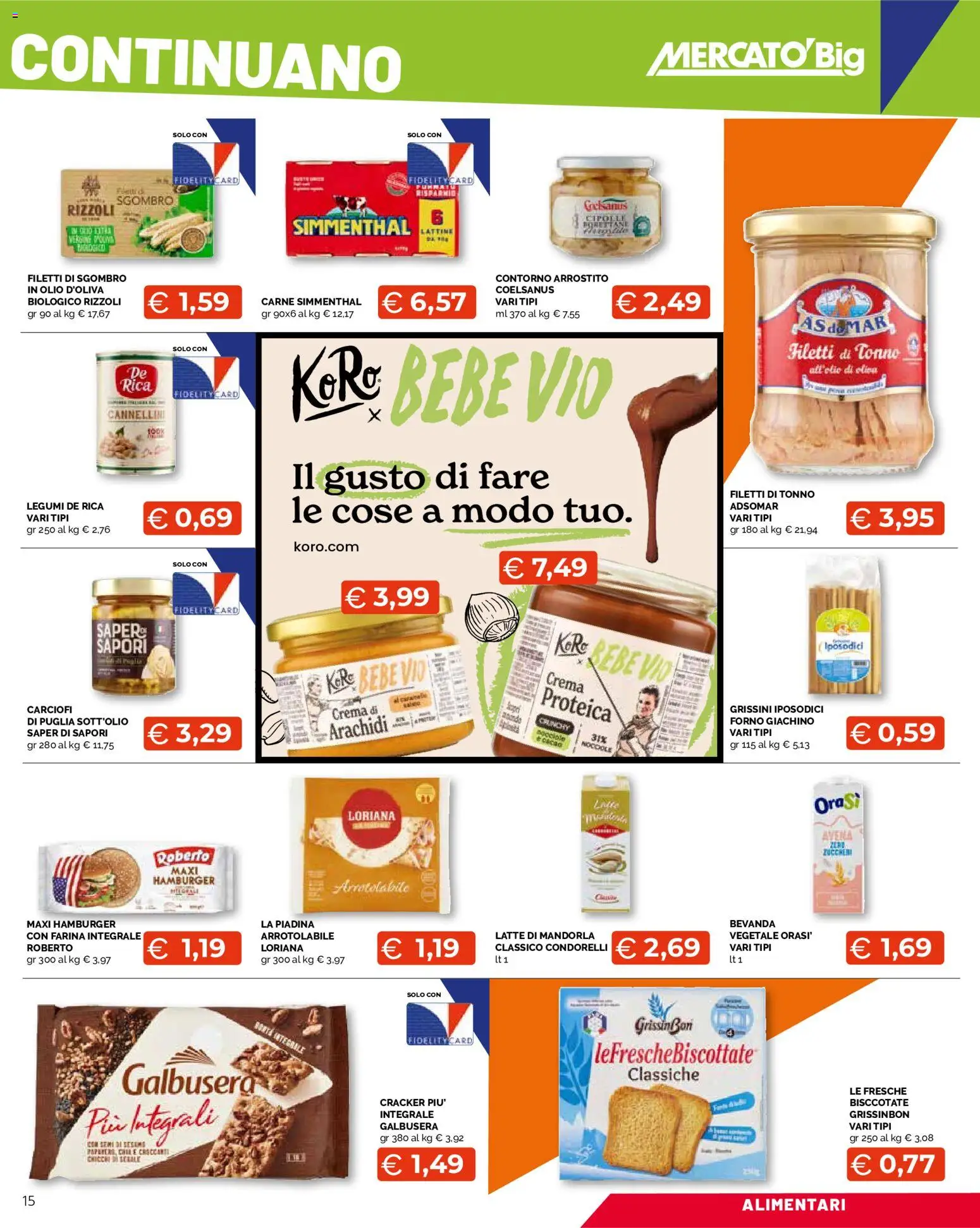 Volantino Mercatò del 14.05.2026 | Pagina: 15 | Prodotti: Legumi, Cipolle, Carciofi, Sgombro