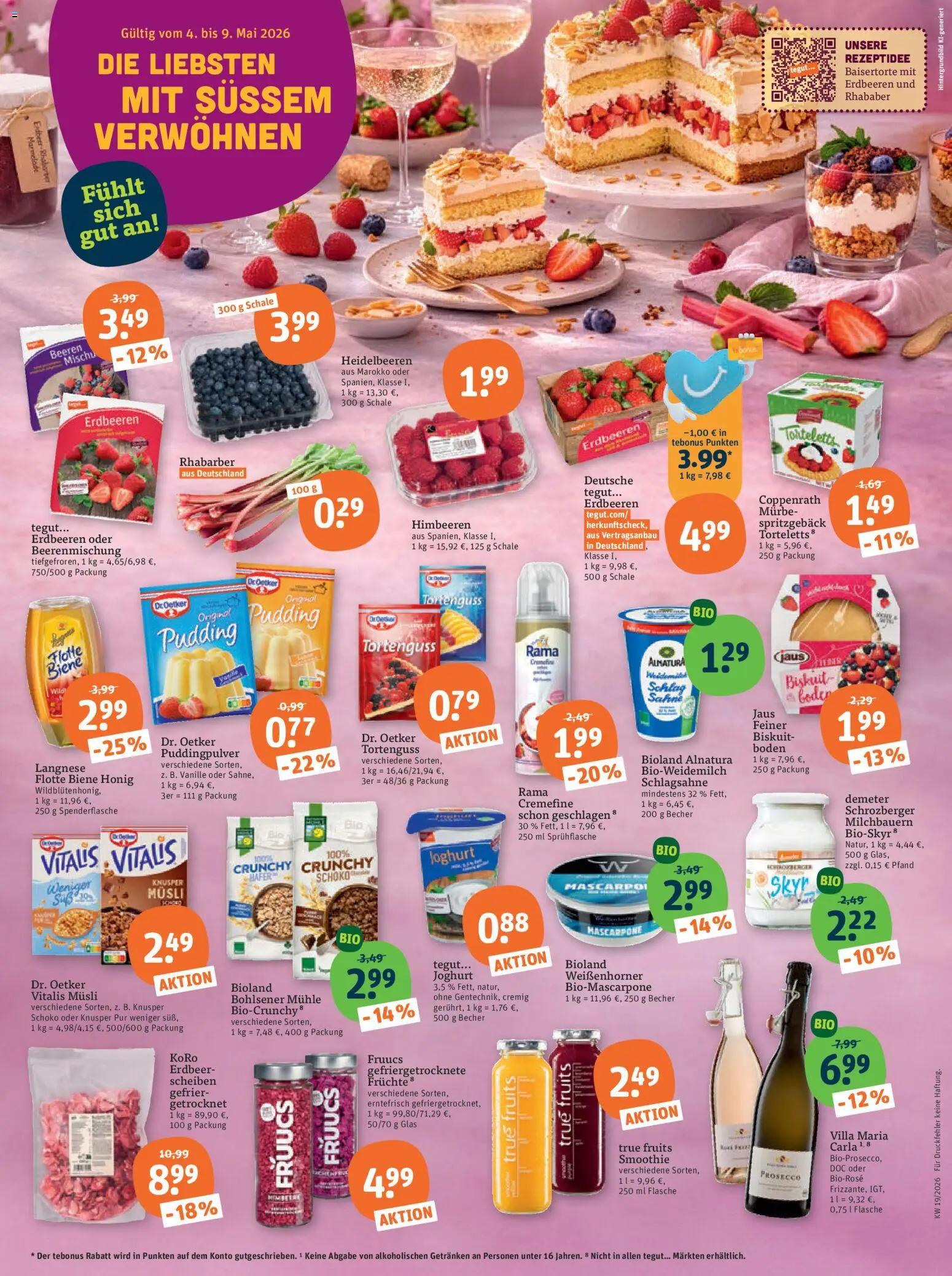 Tegut Prospekt 	 – gültig ab 04.05.2026 | Seite: 2 | Produkte: Joghurt, Skyr, Heidelbeeren, Rhabarber