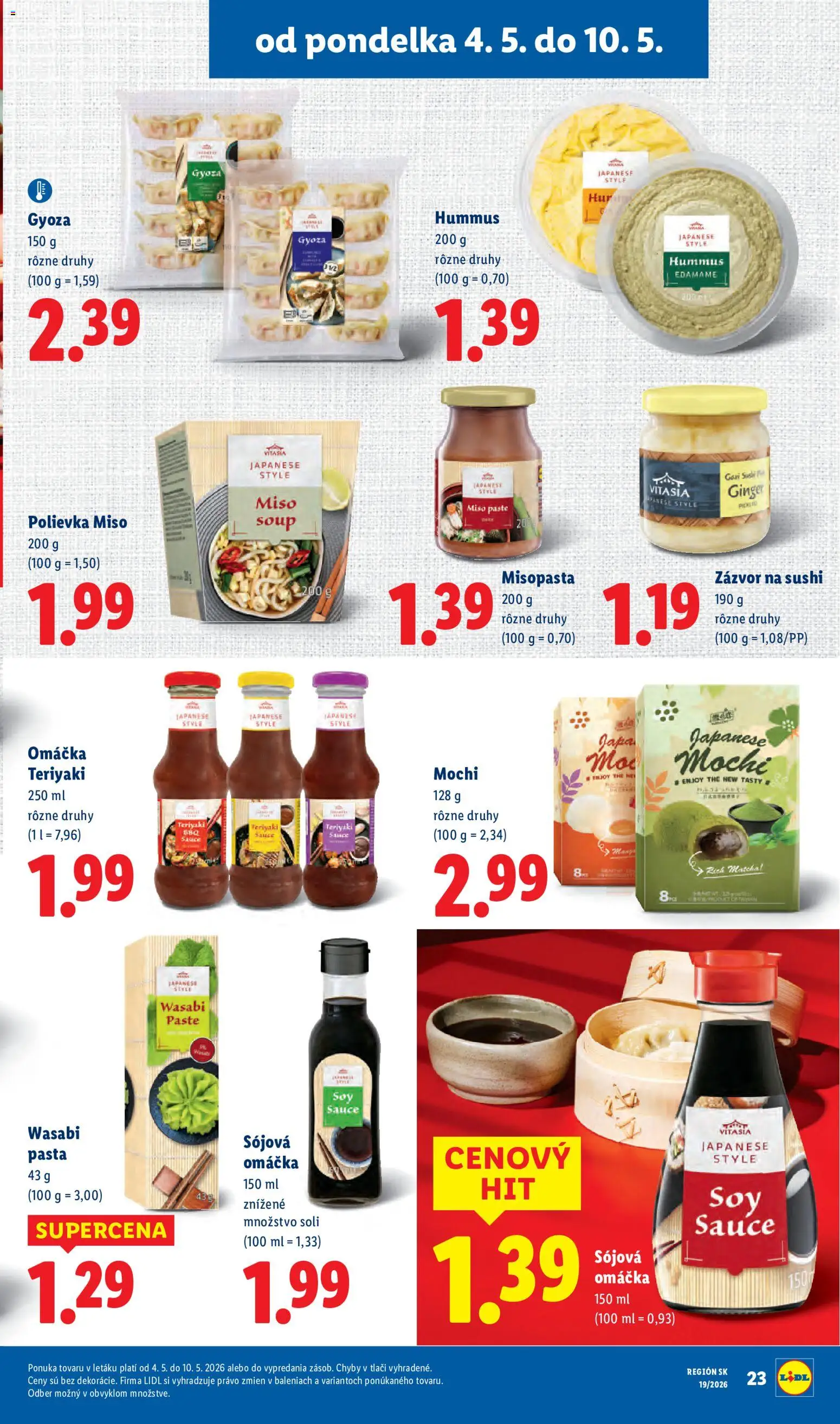 Nové Lidl akcie – leták je platný od 04.05.2026 | Strana: 31 | Produkty: Zázvor, Sushi, Omáčka