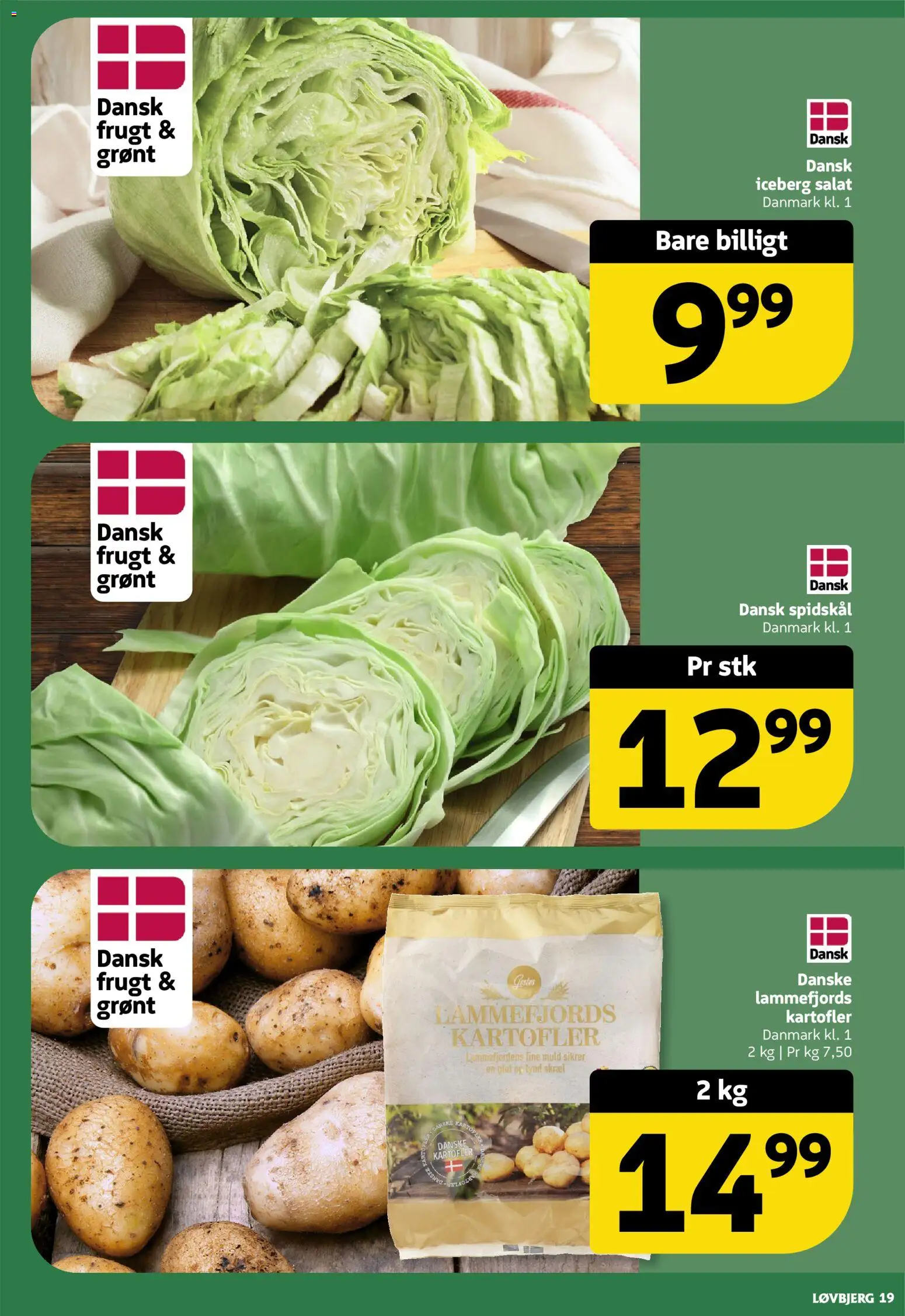 Løvbjerg tilbudsavis – gyldig fra 25/09/2026 | Side: 19 | Produkter: Salat, Kartofler, Spidskål