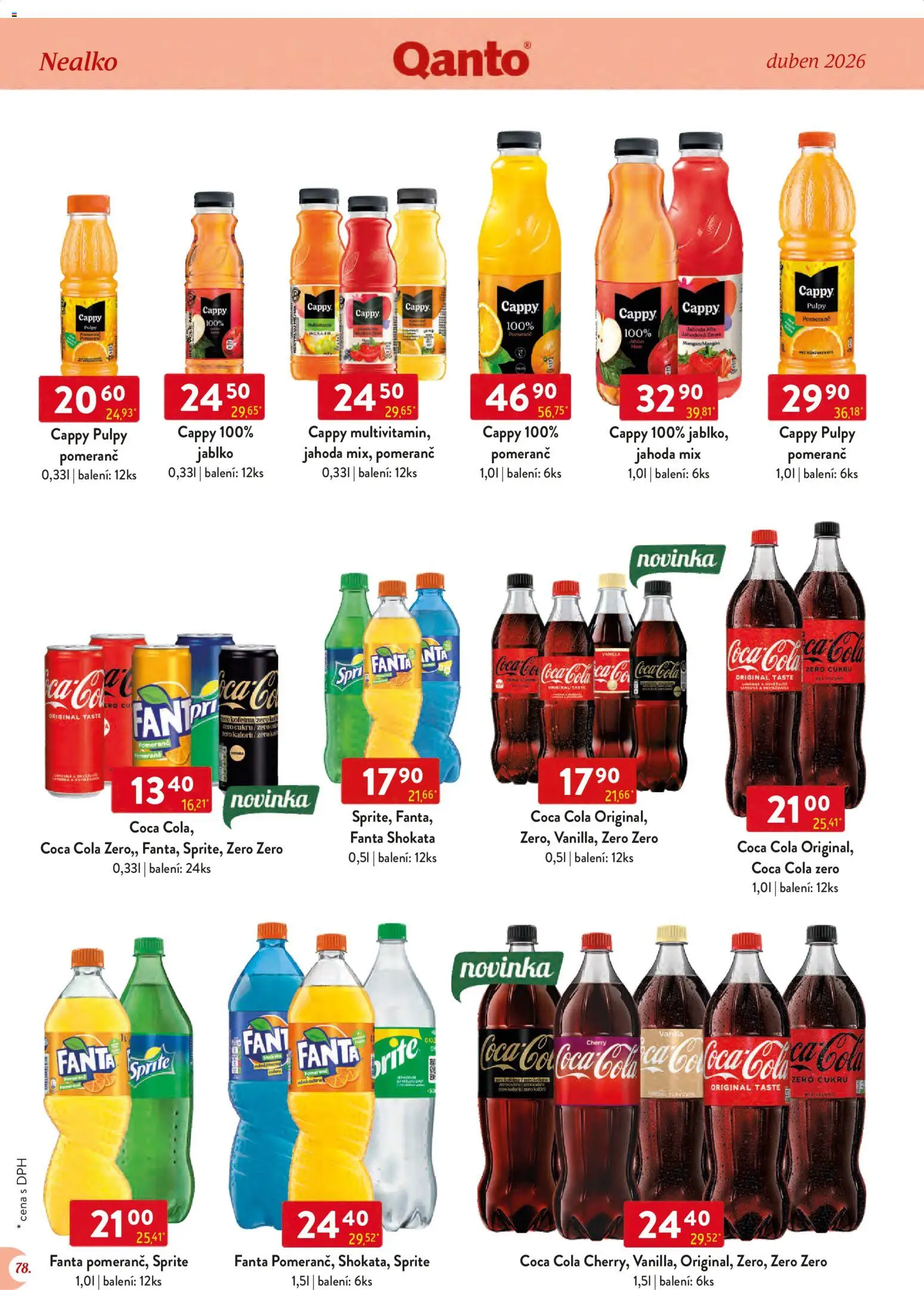 Astur & Qanto leták - Velkoobchod 04/2026 od 01.04.2026 | Strana: 78 | Produkty: Fanta, Coca cola, Sprite, Cola