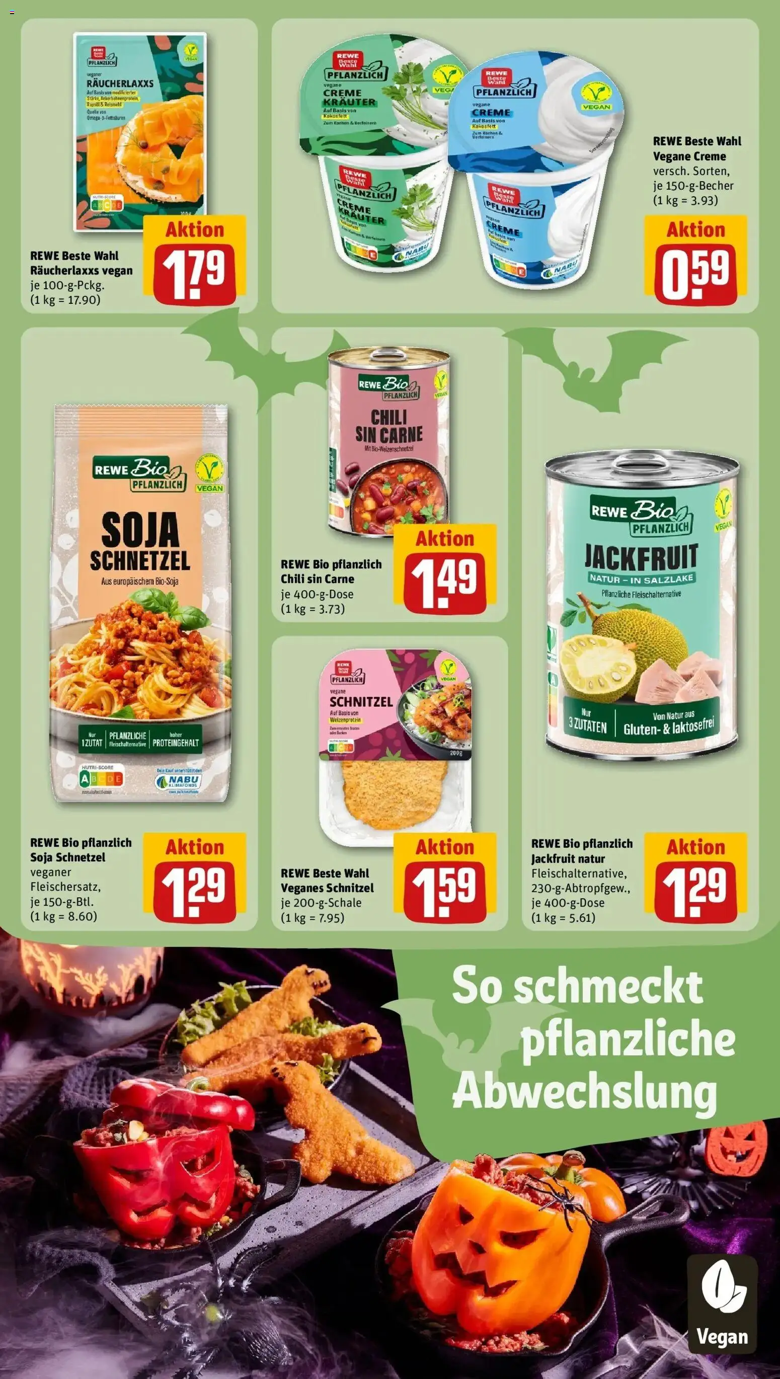 REWE Prospekt ab 26.10.2026 zum Blättern » Angebote | Seite: 21 | Produkte: Rapsöl, Schnitzel, Creme, Chili