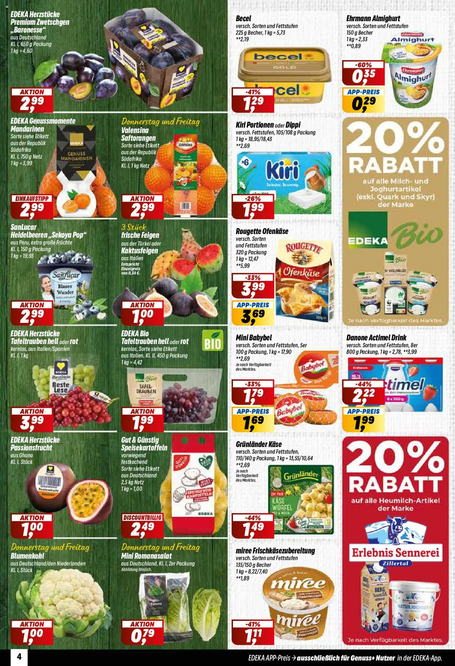 Simmel Prospekt – gültig ab 28.09.2026 | Seite: 4 | Produkte: Milch, Kartoffeln, Grunlander, Feigen