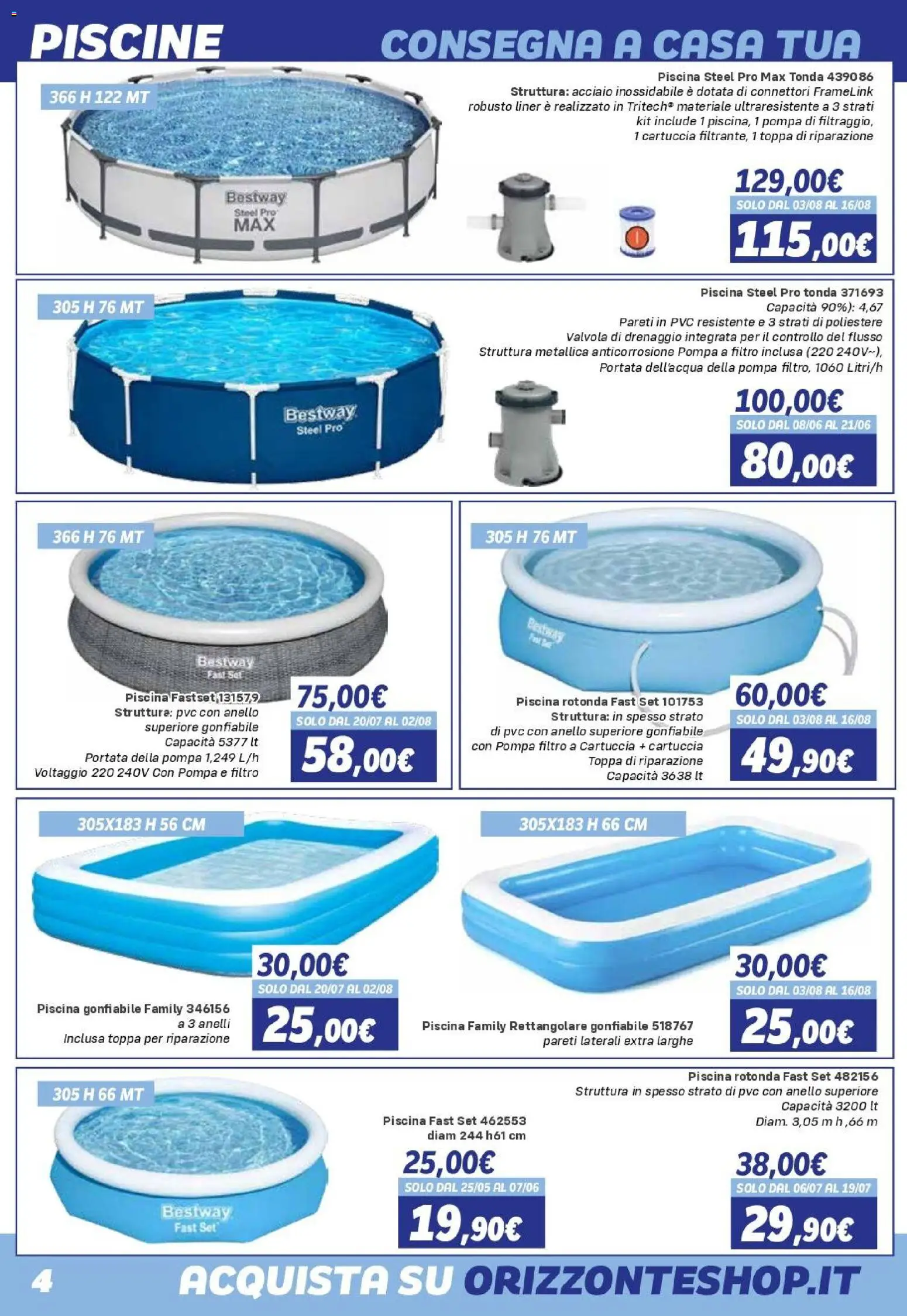 Volantino Orizzonte del 08/05/2026 | Pagina: 4 | Prodotti: Toppa, Piscina, Anello, Gonfiabile