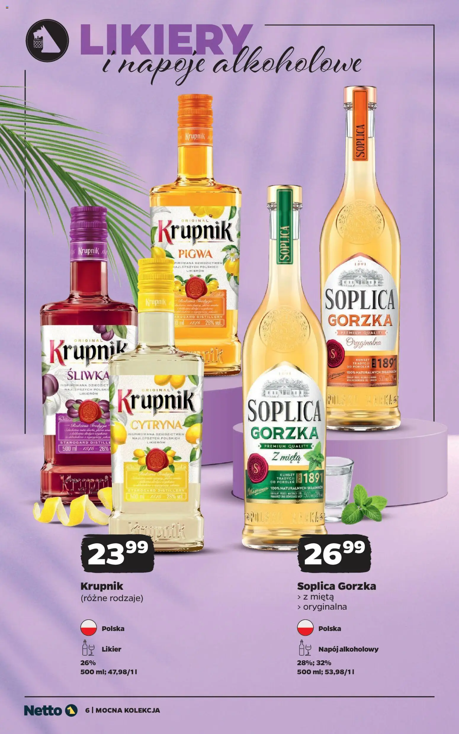 Netto gazetka - Alkohole mocne od 20.07.2026 | Strona: 6 | Produkty: Cytryna, Pigwa, Napoje, Mięta