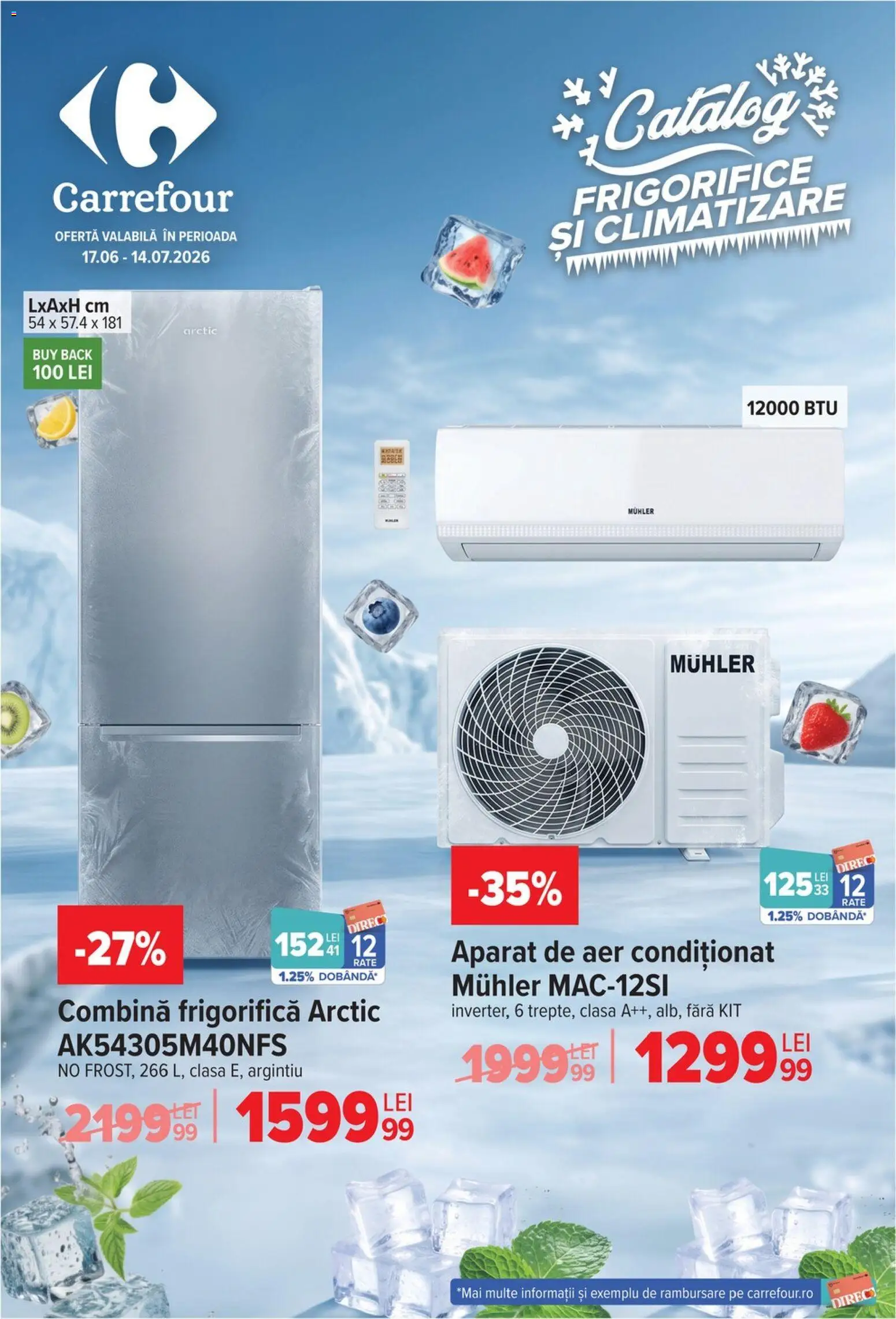 Noul catalog Carrefour – valabil de la 17.06.2026 | Pagină: 1 | Produse: Aer Condiționat, Combină frigorifică