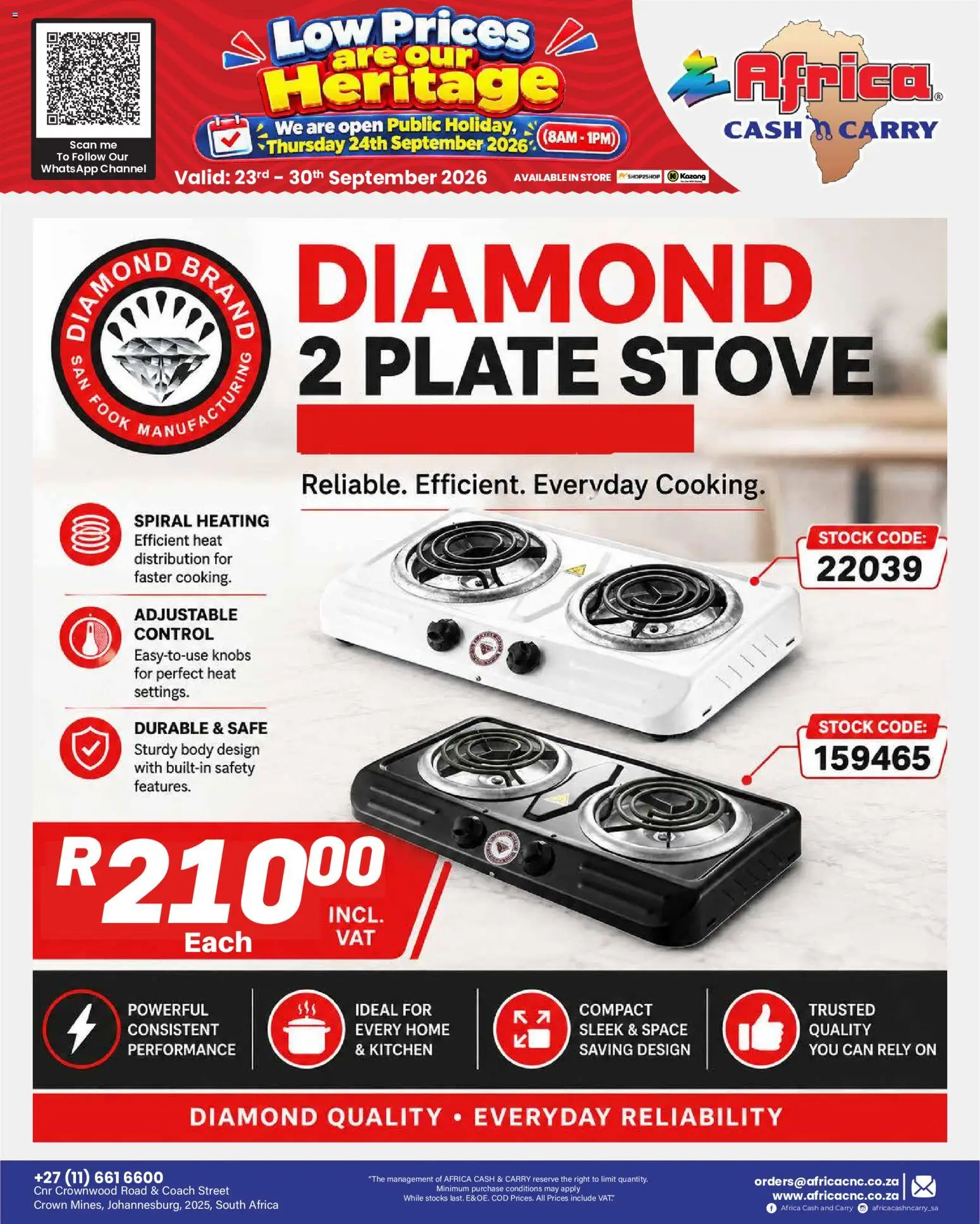 New Africa Cash & Carry catalogue – valid from 23/09/2026 | Page: 36 | Products: Stove, Plate, Stock