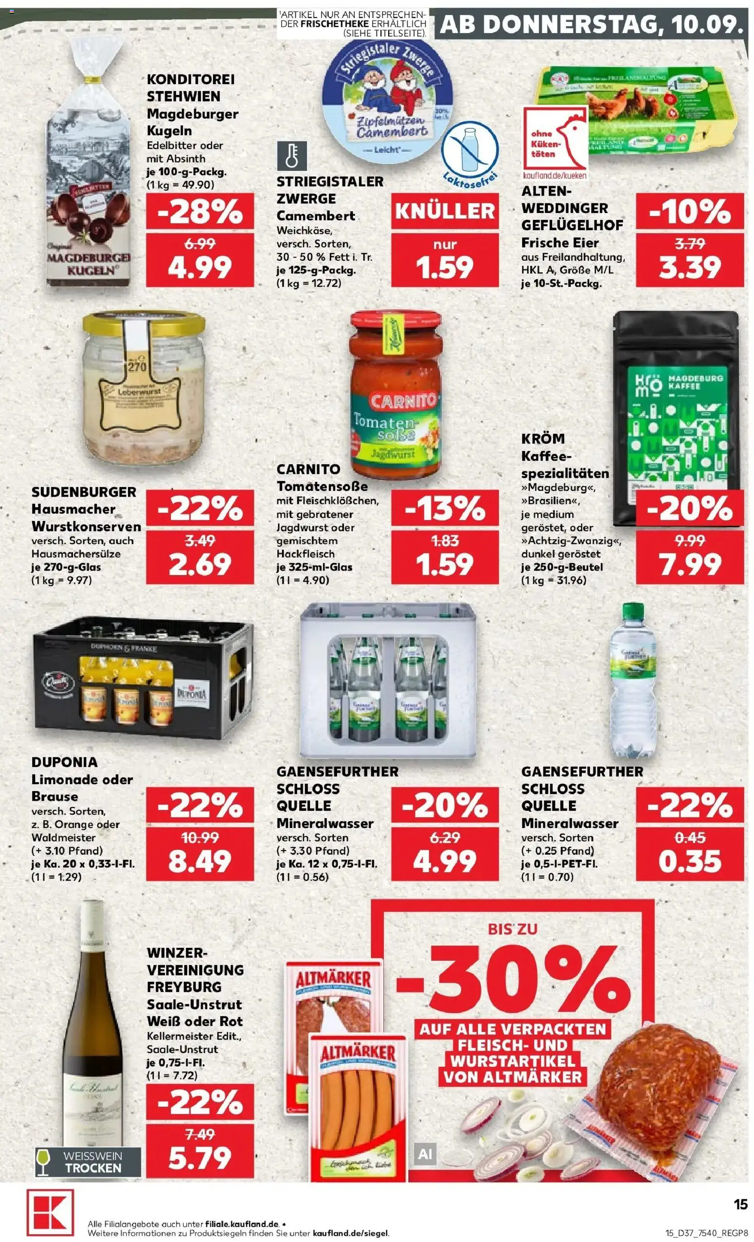 Prospekt Kaufland ab 10.09.2026 » Angebote Online zum Blättern | Seite: 15 | Produkte: Eier, Spezialitäten, Tomaten, Fleisch