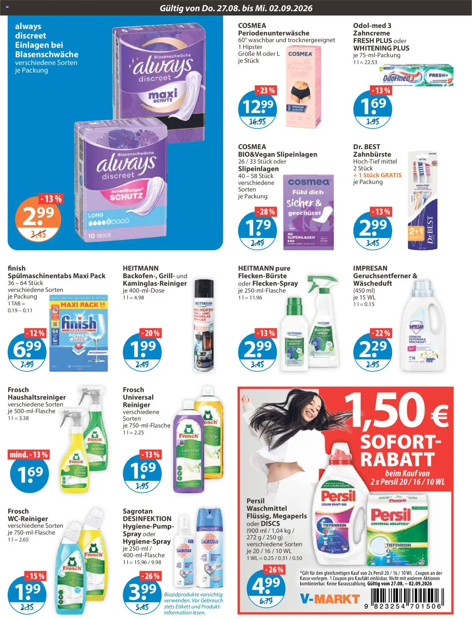 V-Markt Angebote – gültig ab 27.08.2026 | Seite: 10 | Produkte: Finish, Zahnbürste, Backofen, Persil