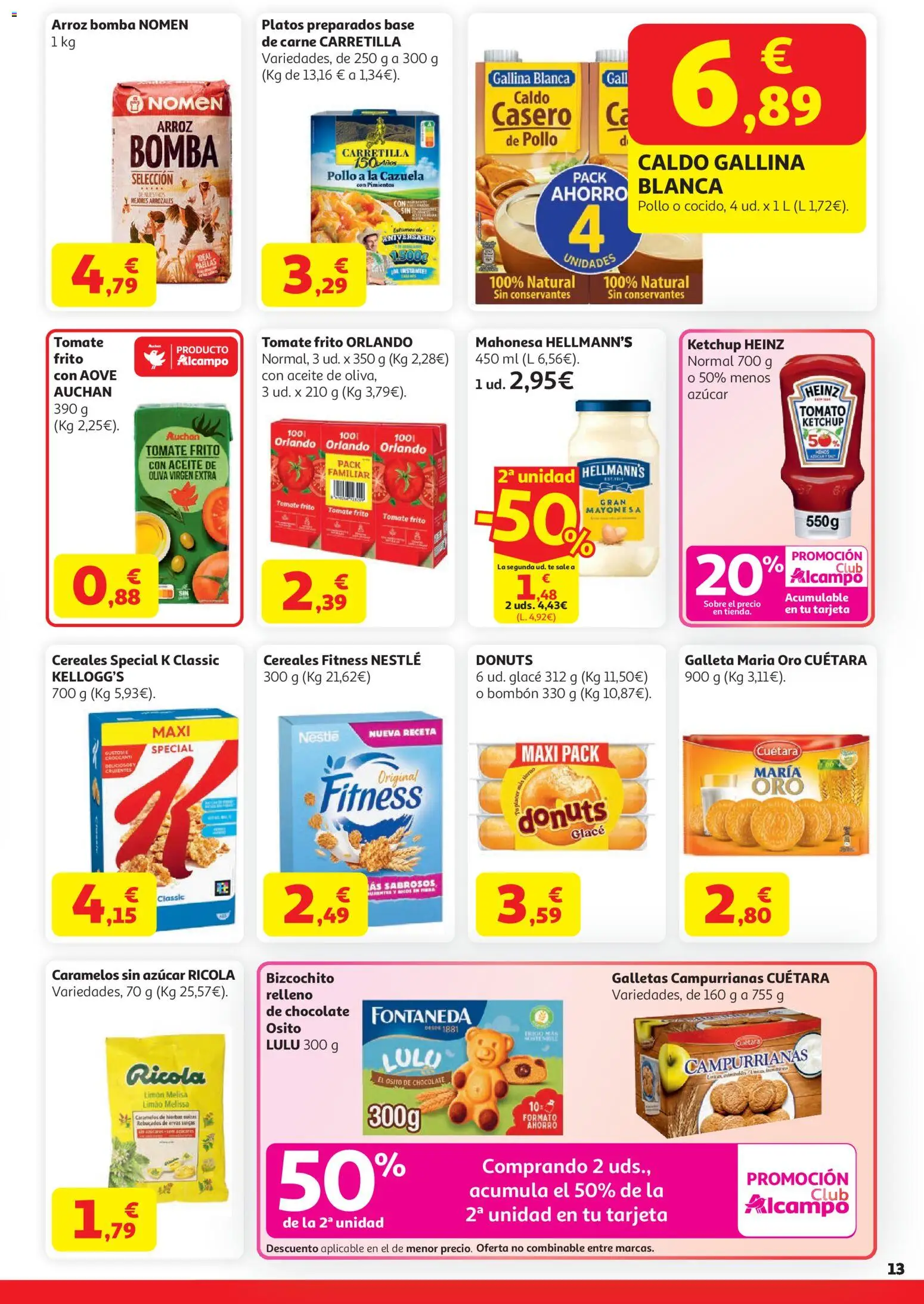 Alcampo HP Nacional │ válido desde el 07.04.2026 | Página: 13 | Productos: Chocolate, Cereales, Galletas, Cereales Fitness