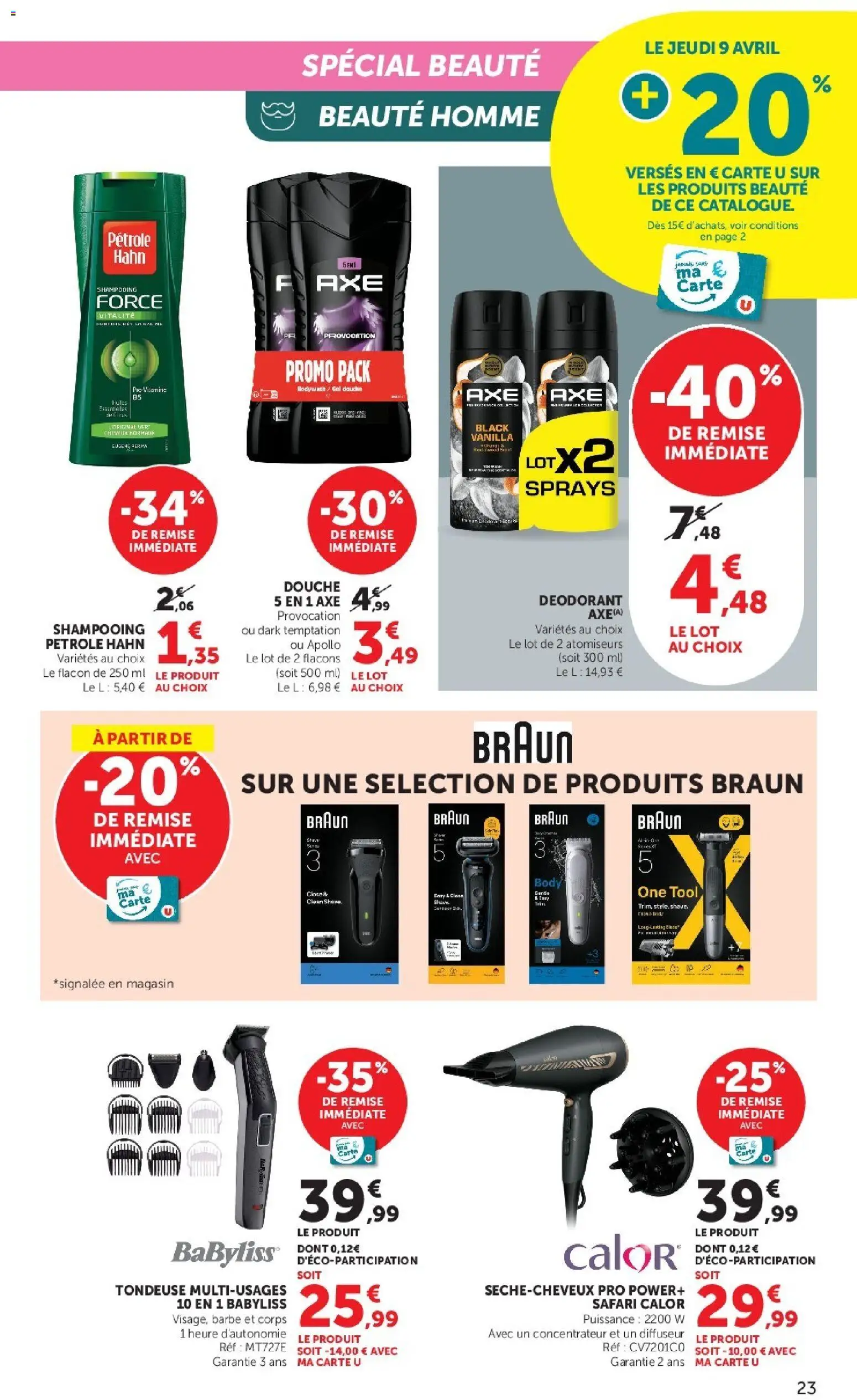 {H1} | Page: 23 | Produits: Produits beauté, Diffuseur, Gel douche, Douche