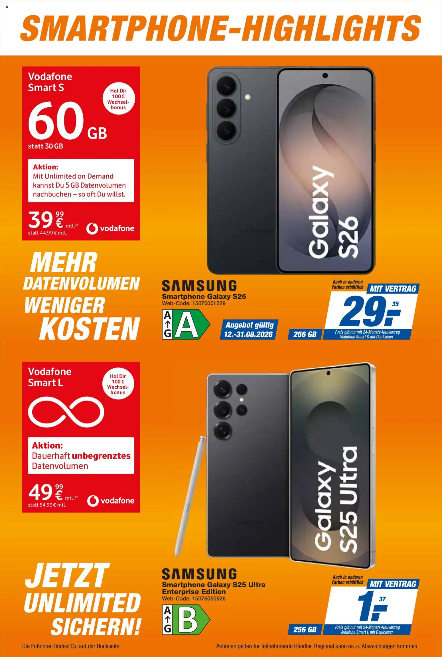 Expert Smarthphone Highlights im August – gültig ab 01.08.2026 | Seite: 20 | Produkte: Samsung, Smartphone