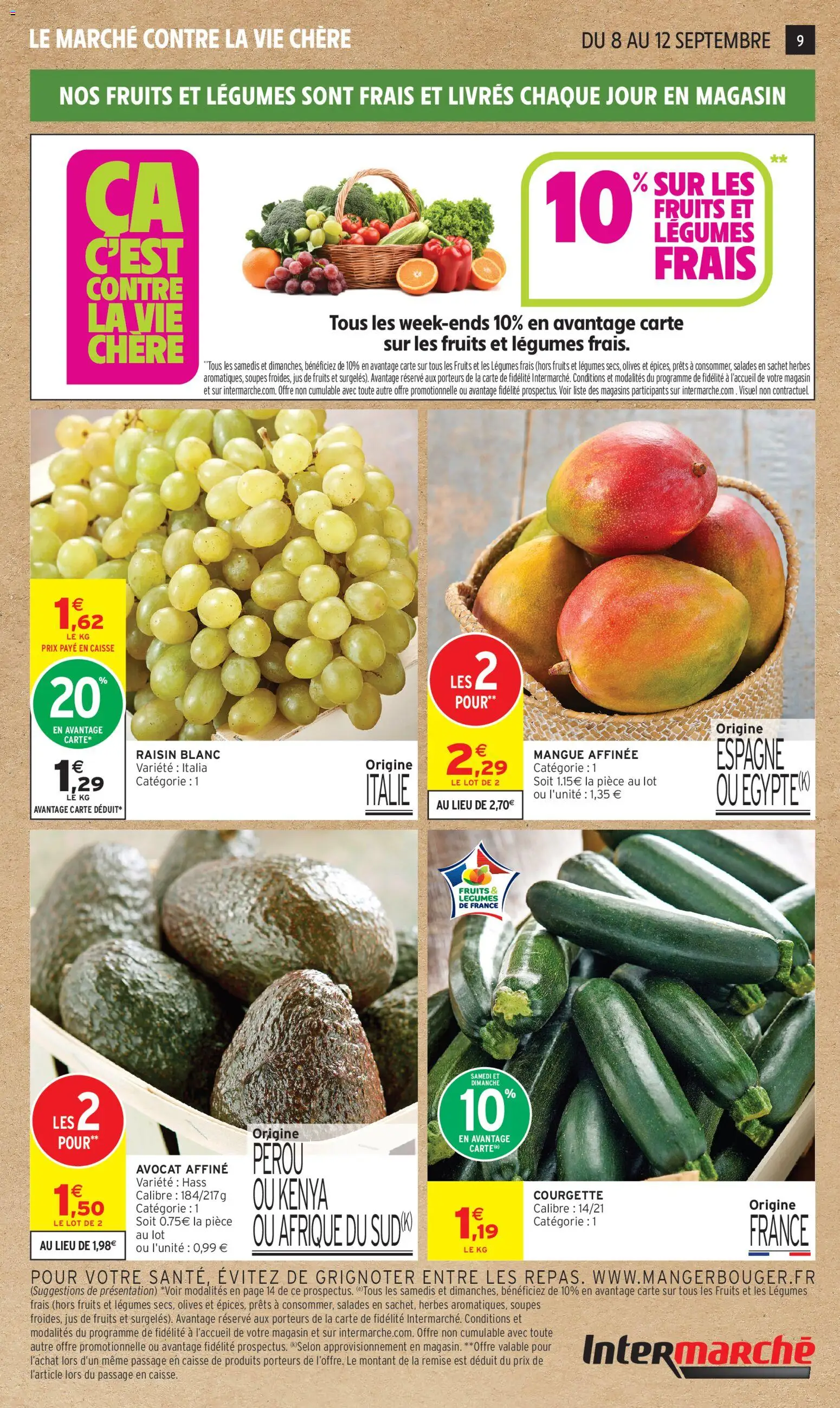{H1} | Page: 9 | Produits: Avocat, Mangue, Jus de fruits, Les fruits et légumes