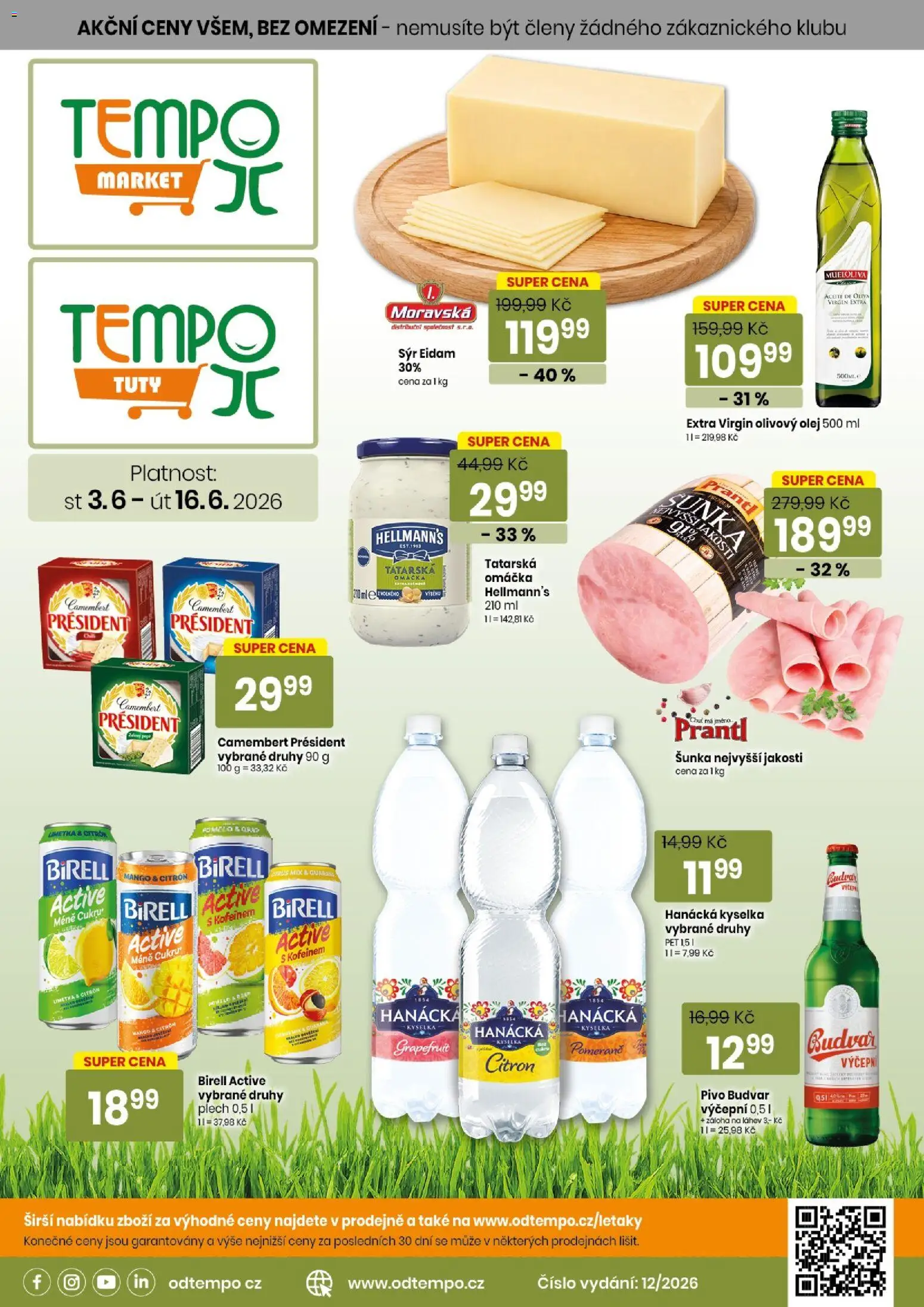 Tempo leták - Tuty od 03.06.2026 | Strana: 1 | Produkty: Sýr, Pivo, Camembert, Láhev