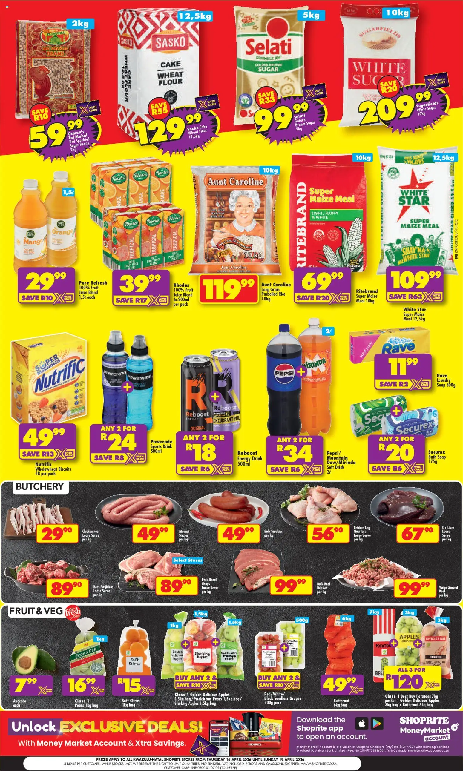 New Shoprite catalogue – valid from 16.04.2026 | Page: 2 | Products: Bath, Pork, Potatoes, Fruit