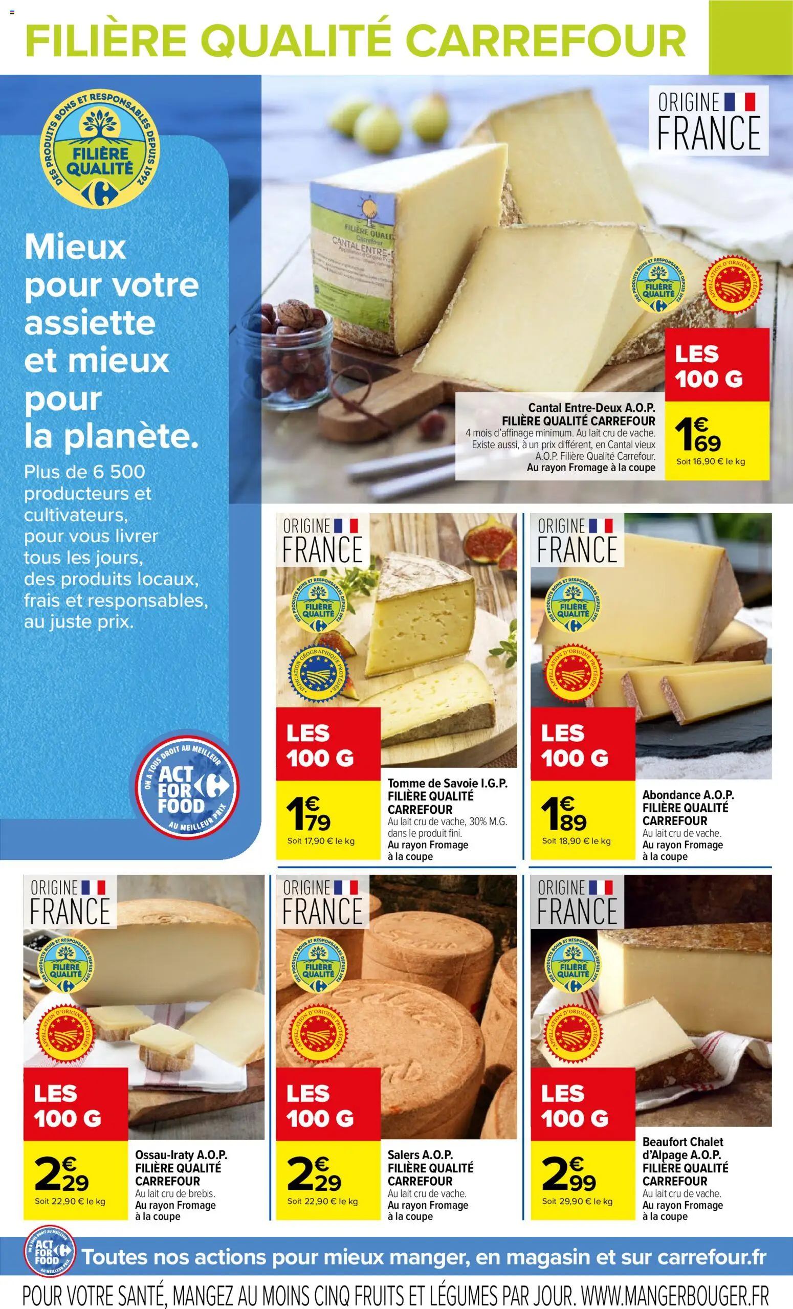 {H1} | Page: 2 | Produits: Cantal, Beaufort, Fruits, Lait