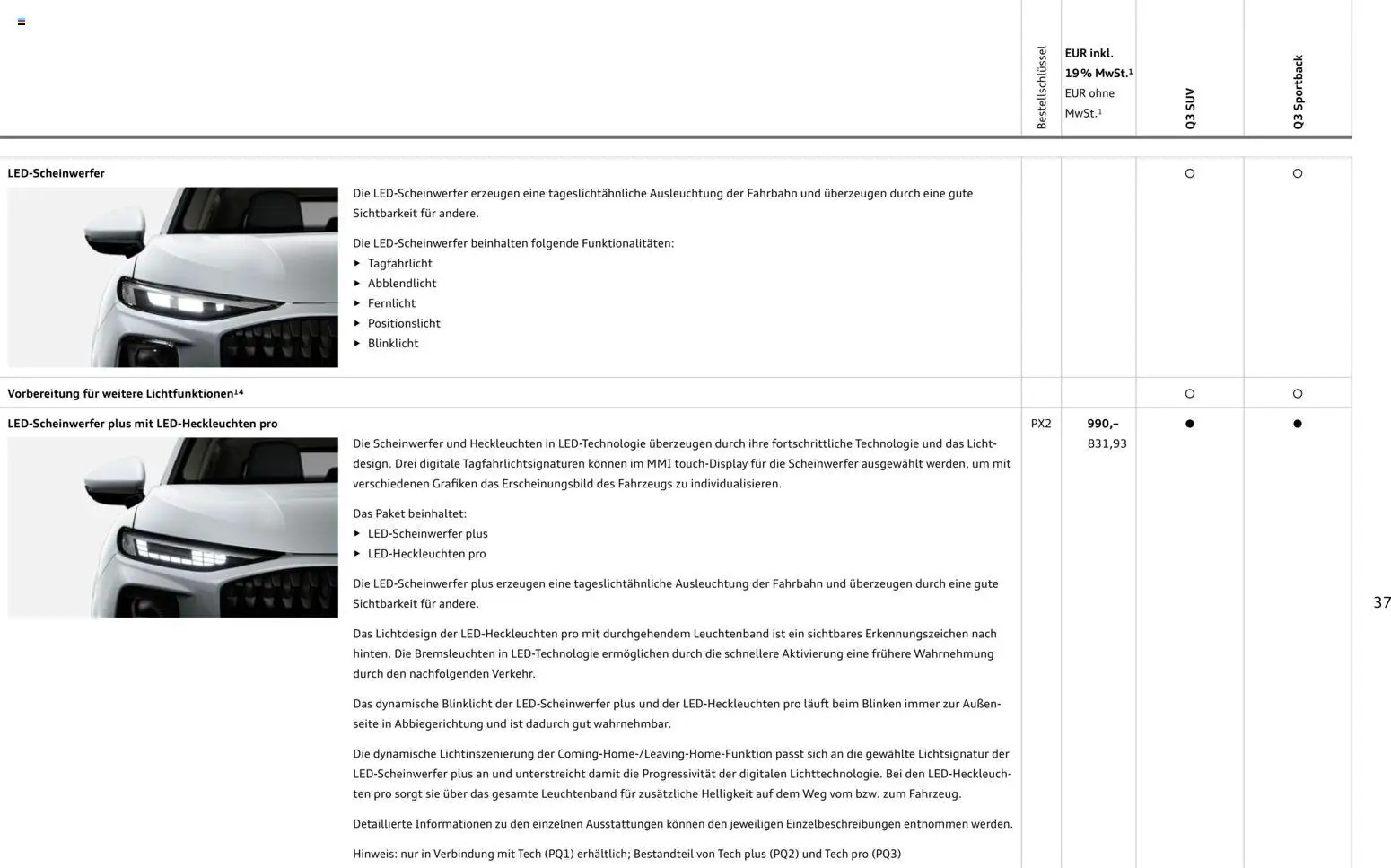 Audi Q3 – gültig ab 02.10.2026 | Seite: 37