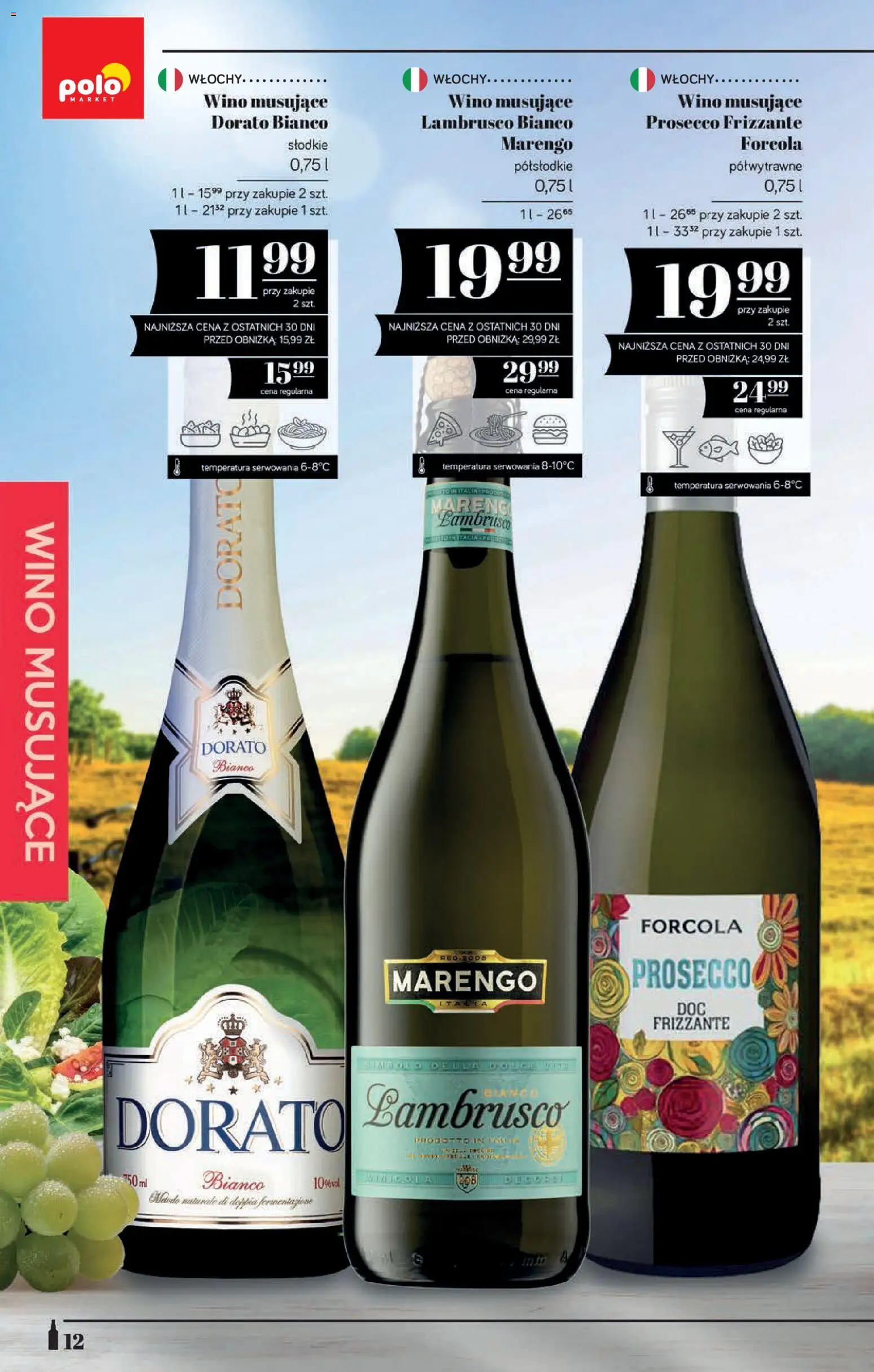 POLOmarket katalog - Alkoholi od 27.08.2026 | Strona: 12 | Produkty: Wino musujące, Wino, Prosecco, Lambrusco