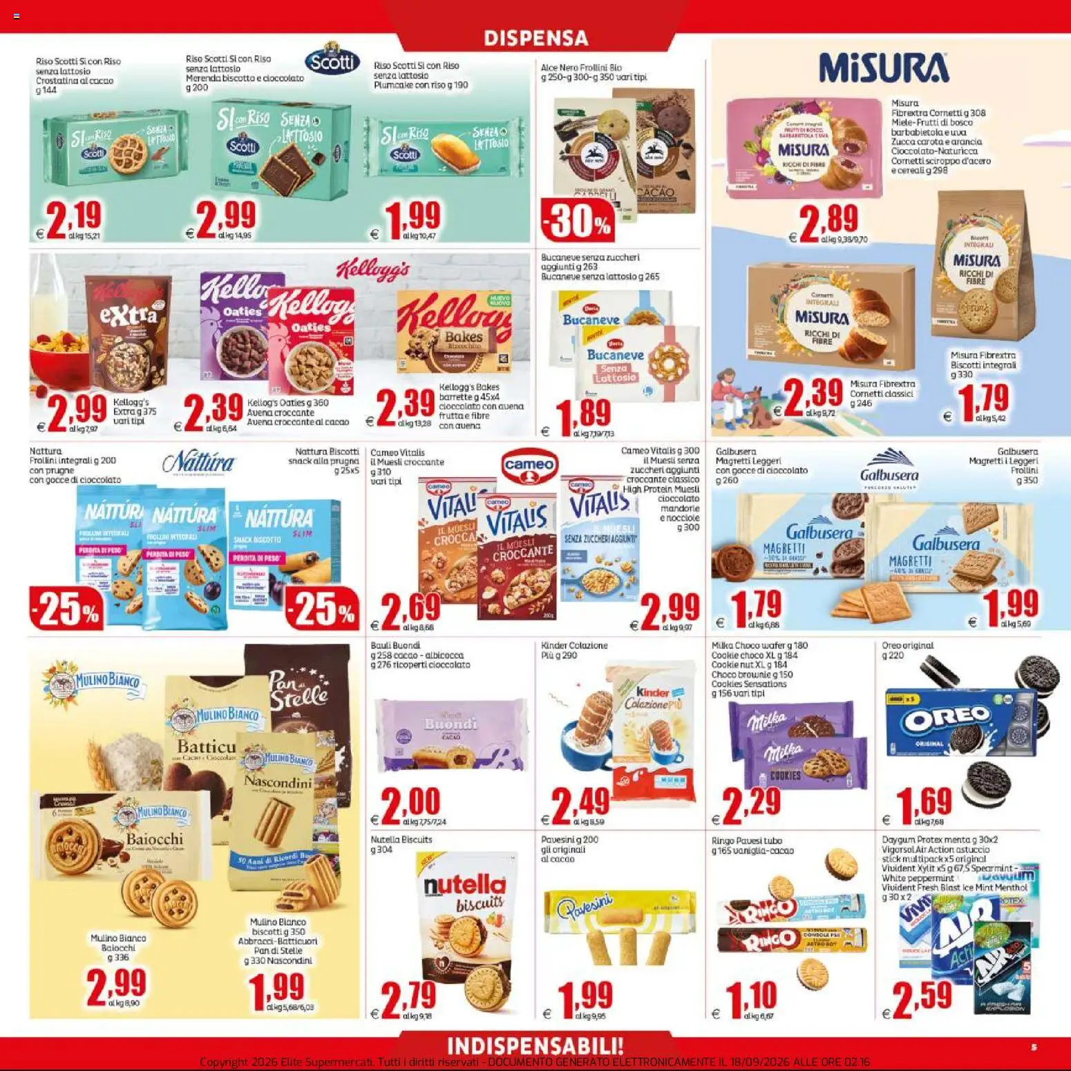 Volantino Elite Supermercati del 18/09/2026 | Pagina: 5 | Prodotti: Arancia, Menta, Oreo, Senza lattosio