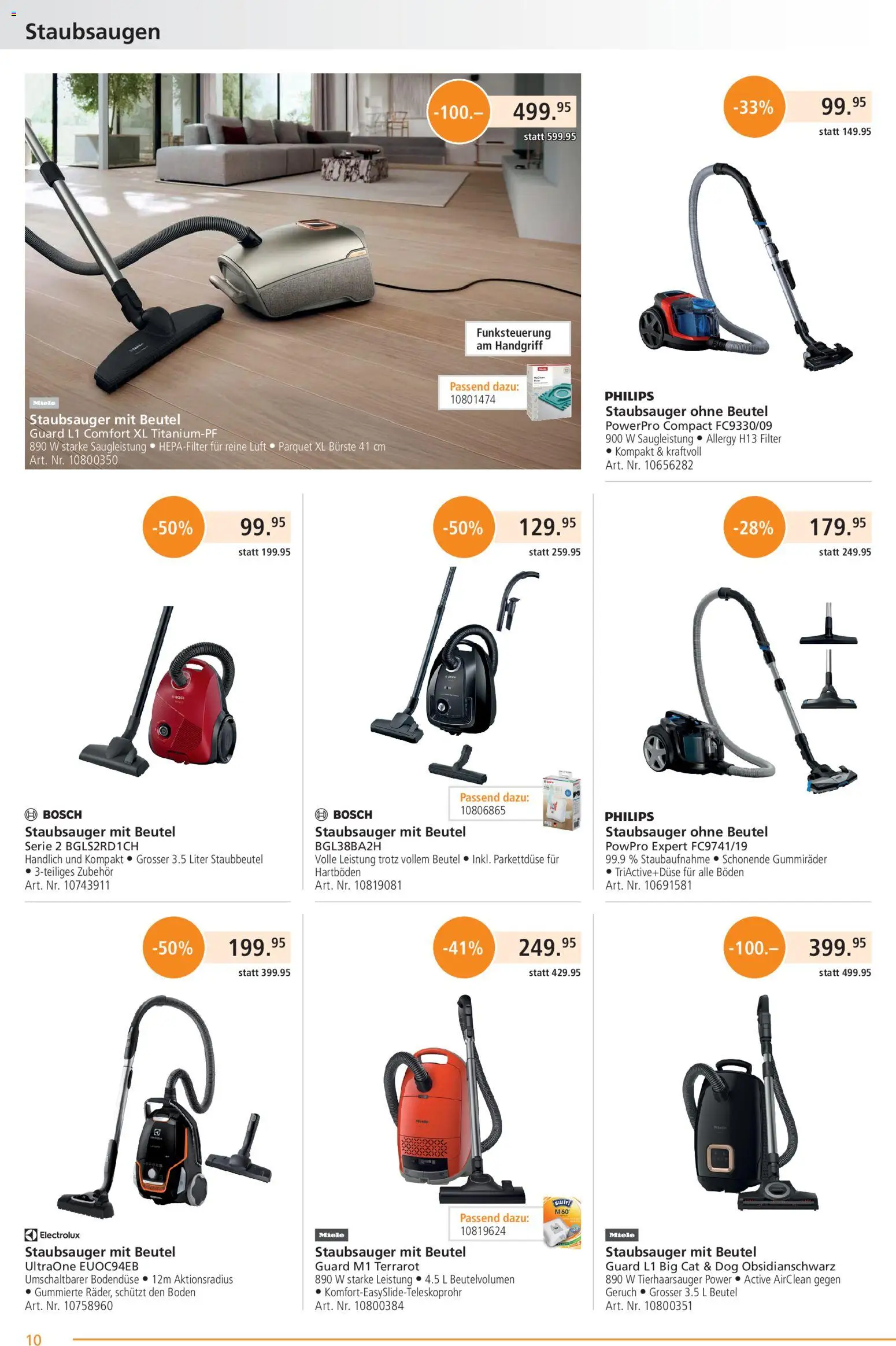 Fust aktionen – gültig ab 21.09.2026 | Seite: 10 | Produkte: Bürste, Staubsauger, Miele, Philips