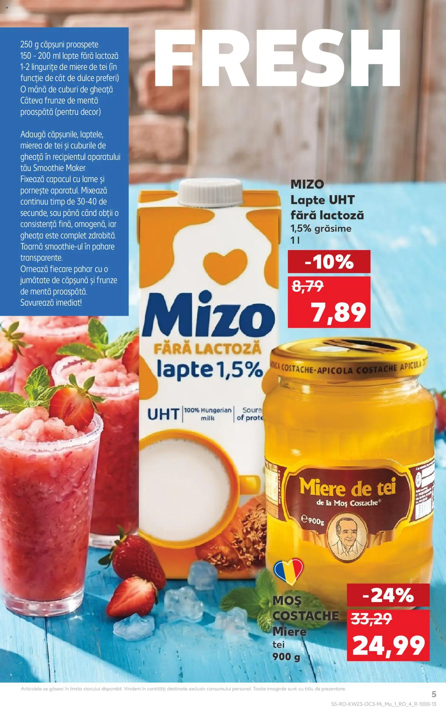 Noul catalog Kaufland – valabil de la 03.06.2026 | Pagină: 5 | Produse: Pahare, Lapte, Căpșuni, Smoothie