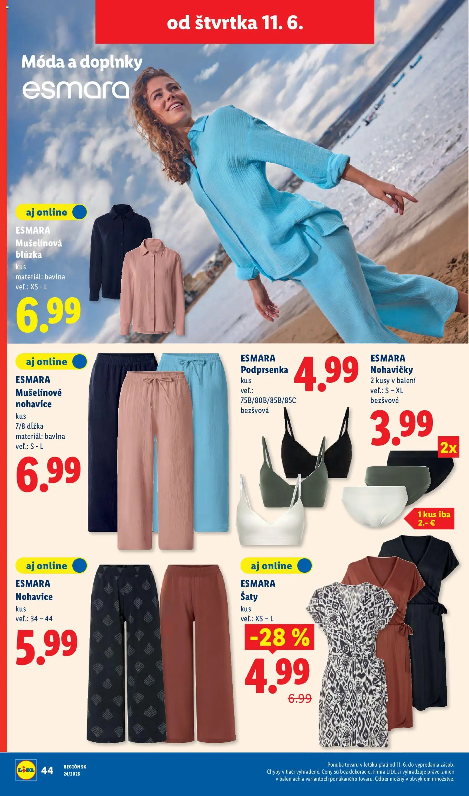 Nové Lidl akcie – leták je platný od 08.06.2026 | Strana: 86 | Produkty: Šaty, Nohavice, Nohavičky, Podprsenka