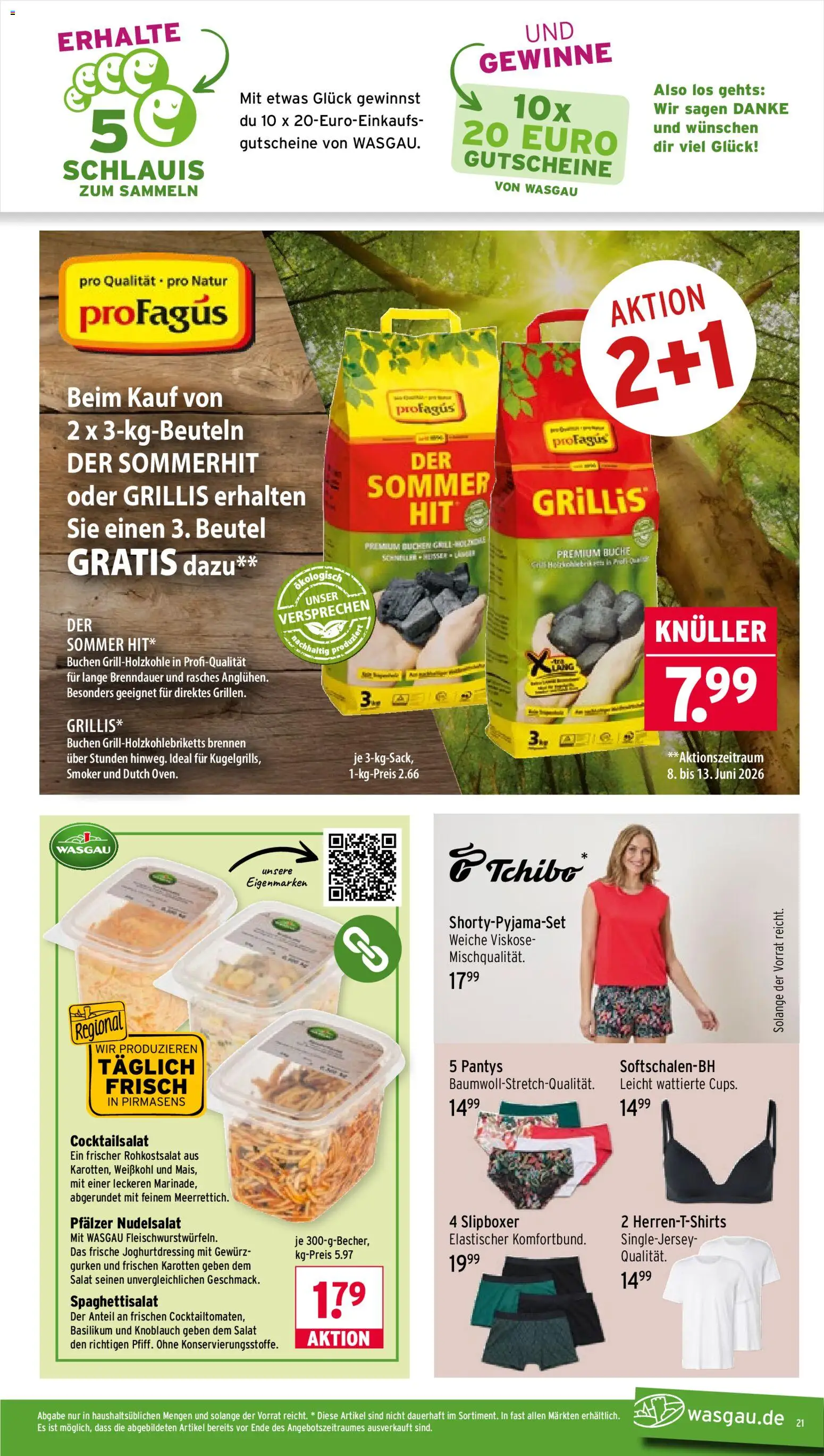 Wasgau Prospekt – gültig ab 08.06.2026 | Seite: 21 | Produkte: Knoblauch, Gurken, Salat