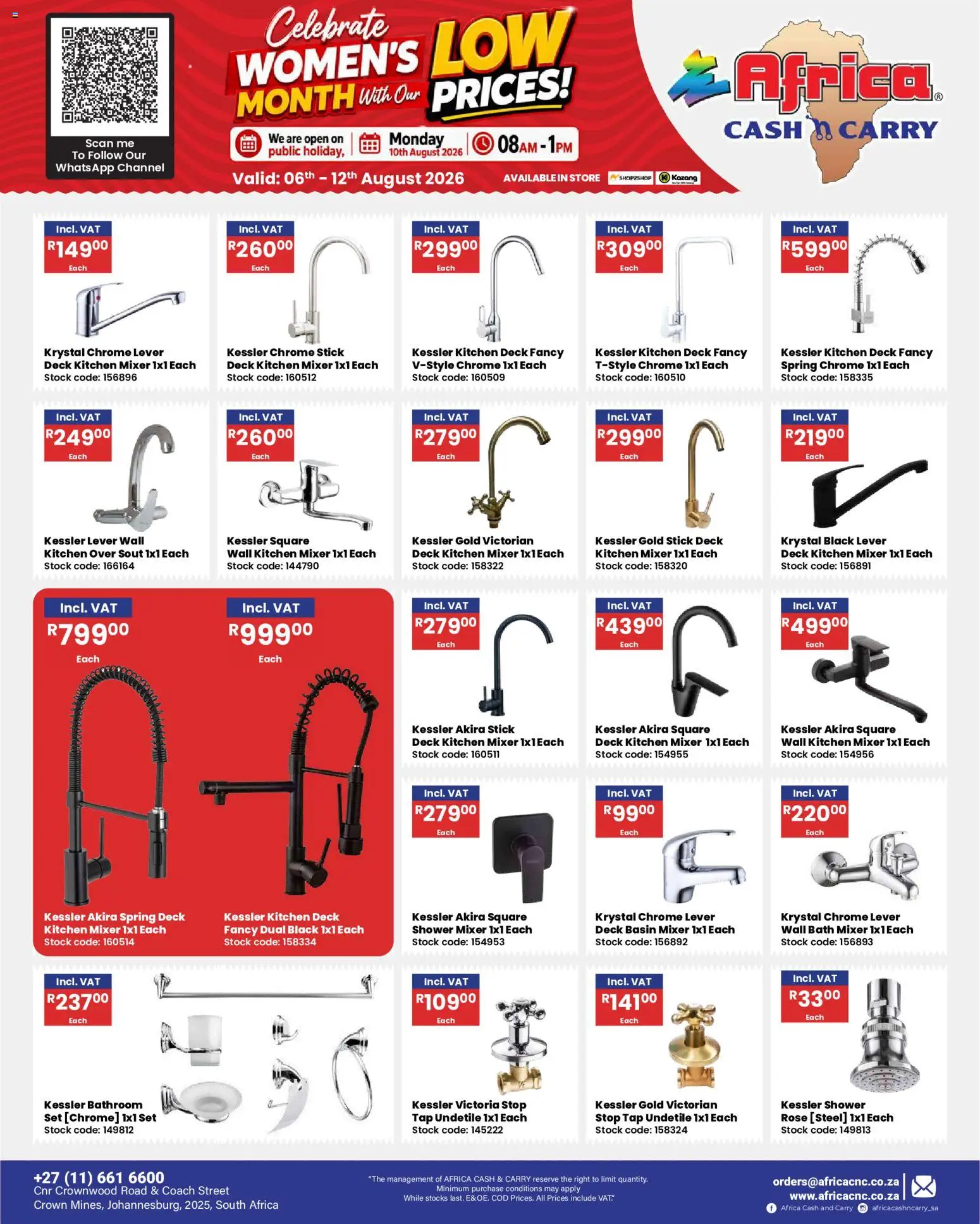 New Africa Cash & Carry catalogue – valid from 06/08/2026 | Page: 42 | Products: Mixer, Shower, Tap, Shower set
