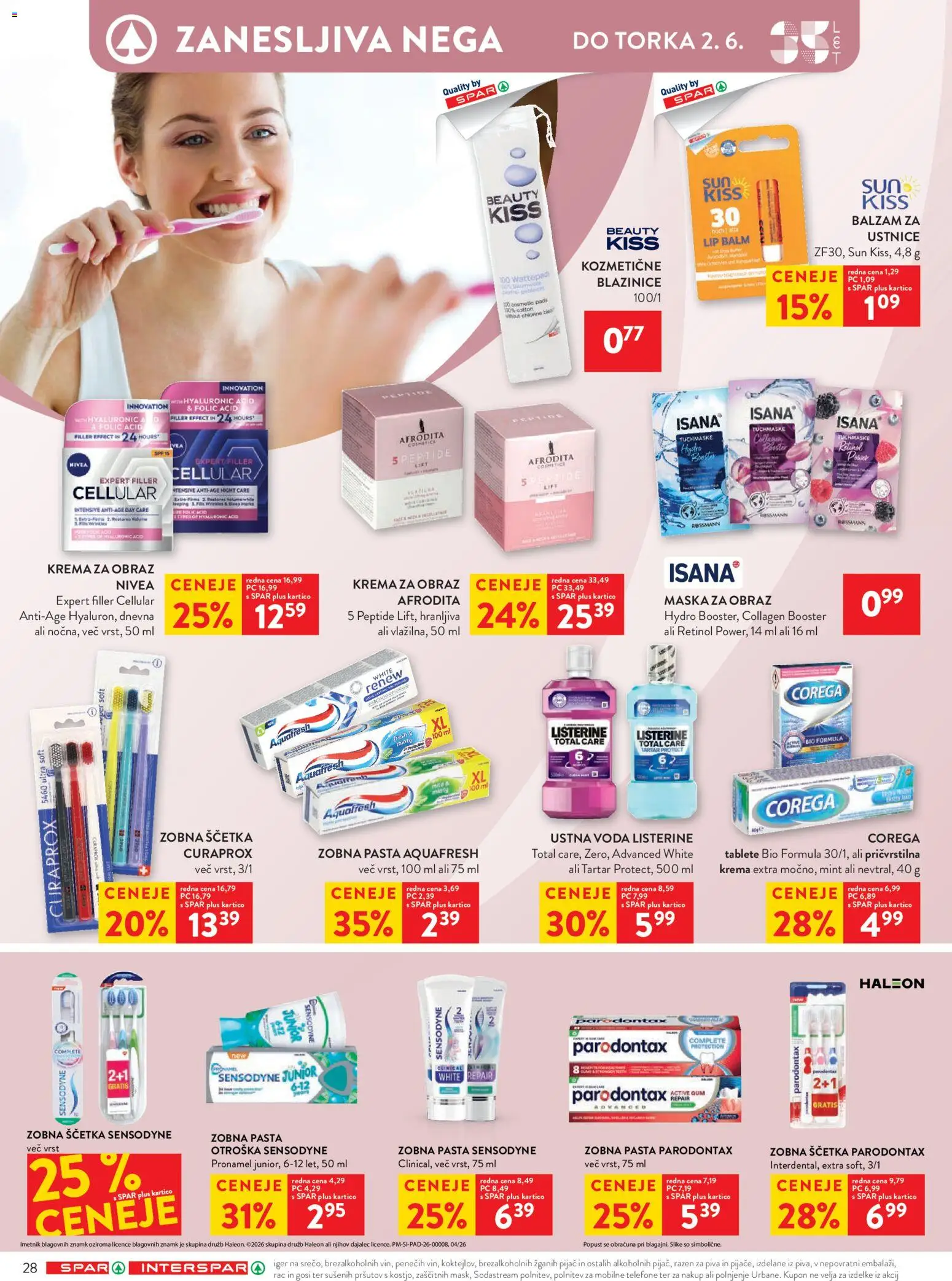 Novi Spar katalog ponudbe – veljaven od 20.05.2026 | Stran: 38 | Izdelki: Maska za obraz, Krema, Voda, Krema za obraz