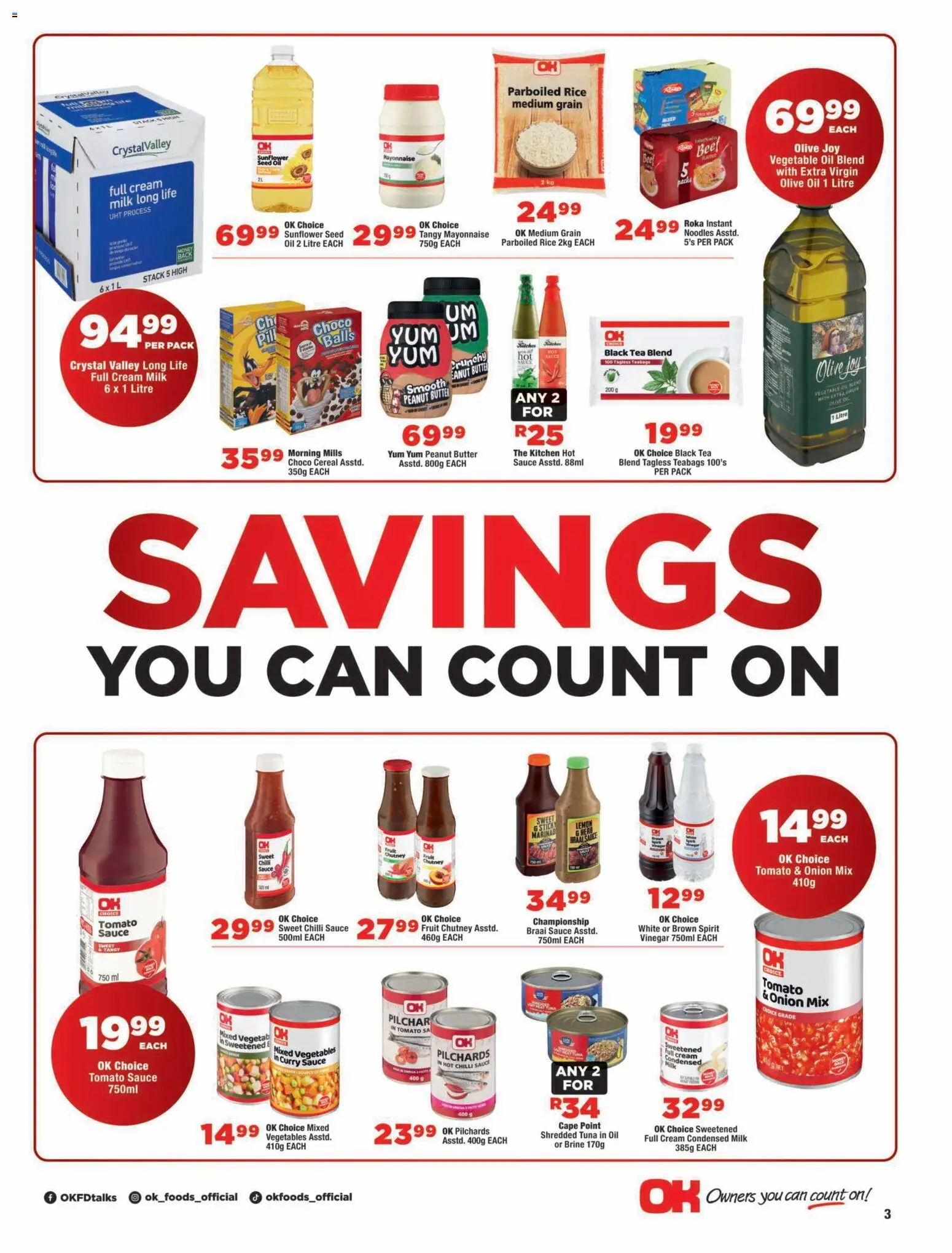 New OK Foods catalogue – valid from 14/10/2026 | Page: 3 | Products: Cream, Mayonnaise, Sauce, Chilli