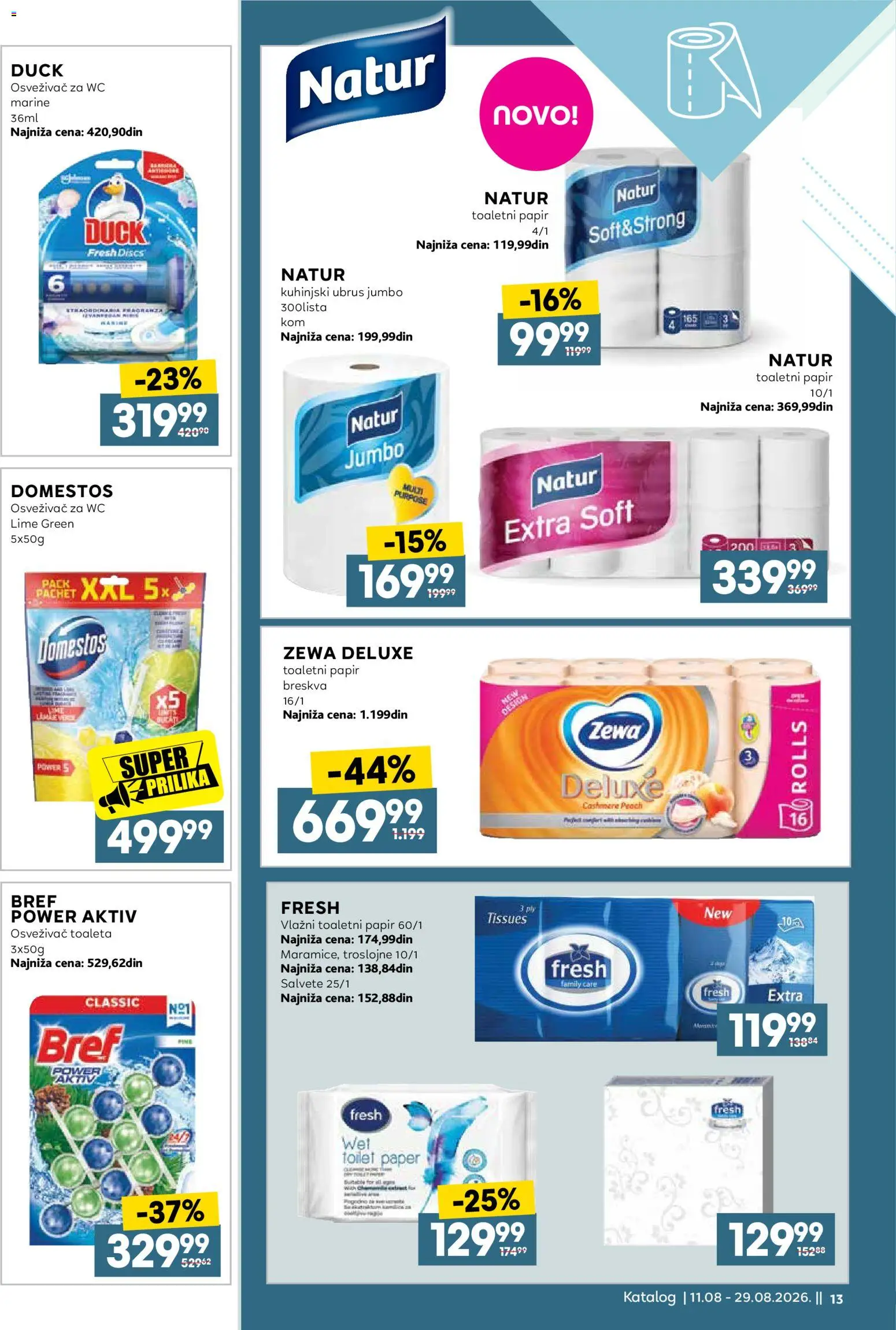 Idea katalog - važi od 11.08.2026 | Strana: 13 | Proizvode: Salvete, Ubrus, Wc, Breskva