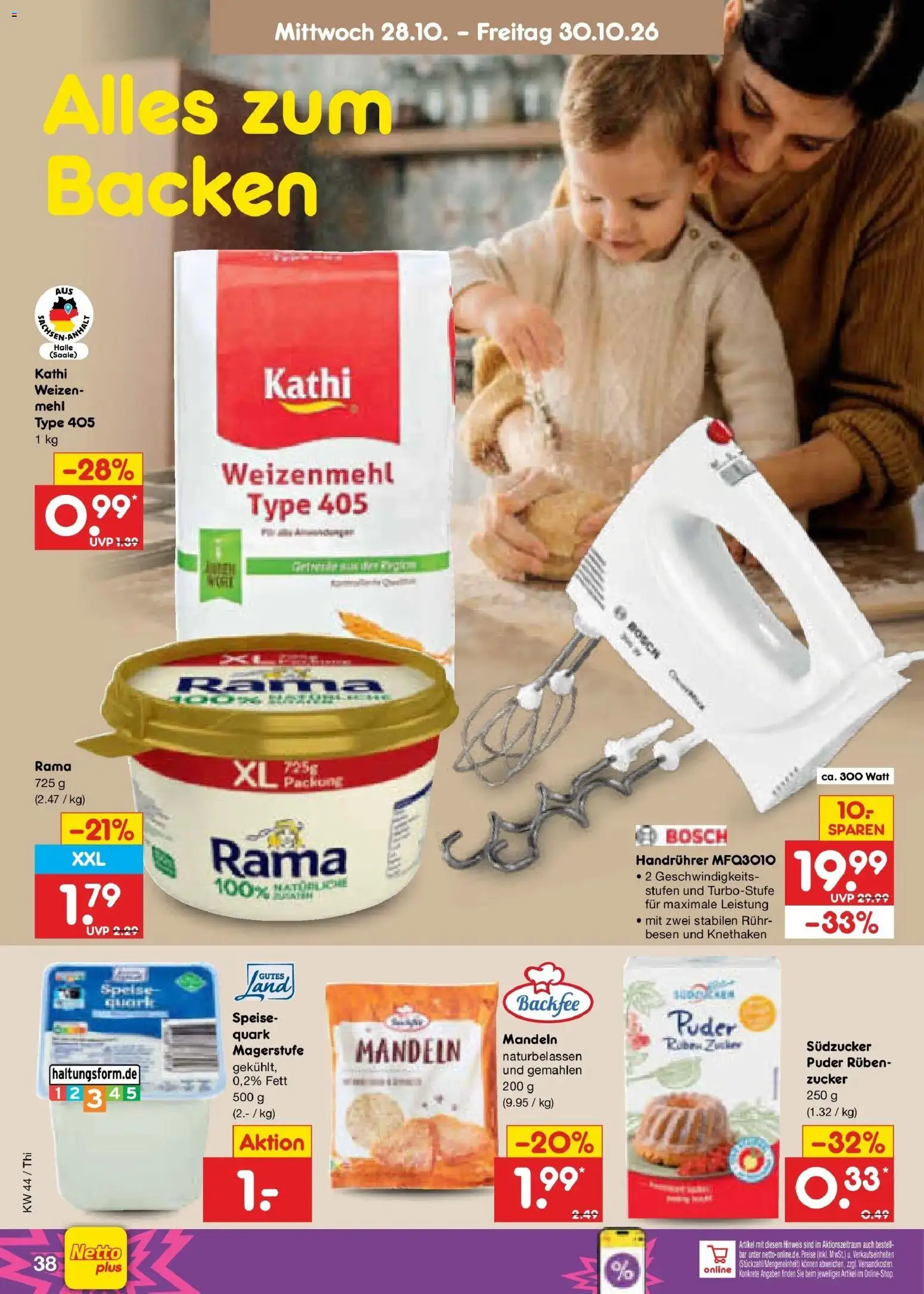 Netto Marken-Discount Prospekt Thiendorf (ab 26.10.2026) » Angebote | Seite: 56 | Produkte: Bosch, Rama, Quark, Puder