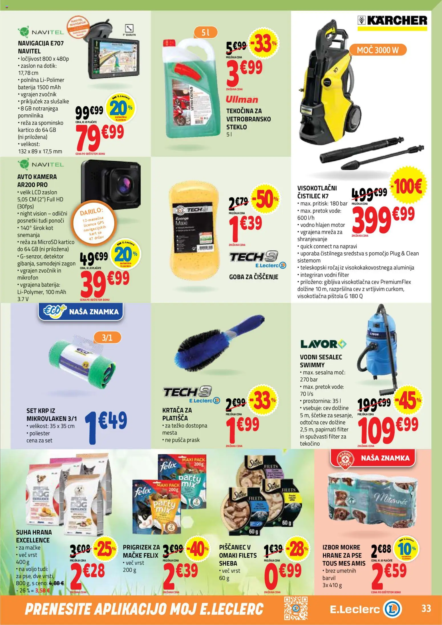 Novi E.leclerc katalog ponudbe – veljaven od 08.07.2026 | Stran: 33 | Izdelki: Kamera, Navigacija, Krtaca, Goba