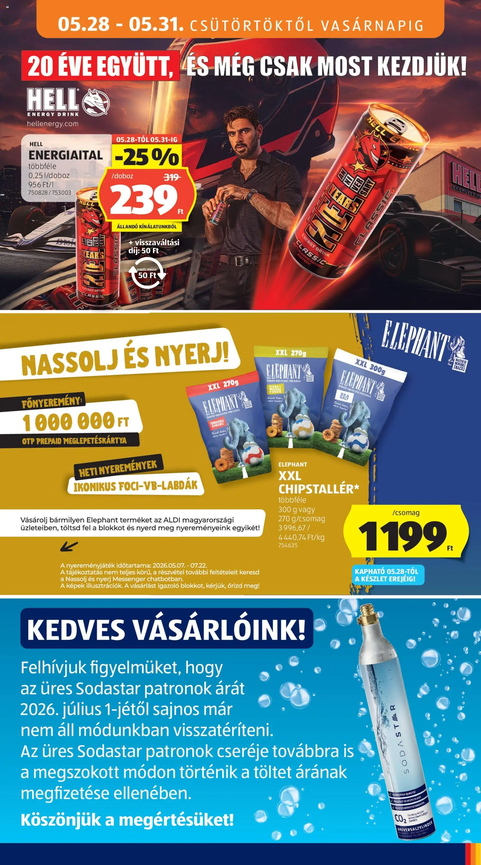 Aldi akciós ujság - amely érvényes a következő dátumtól: 28.05.2026 | Oldal: 19 | Termékek: Energiaital
