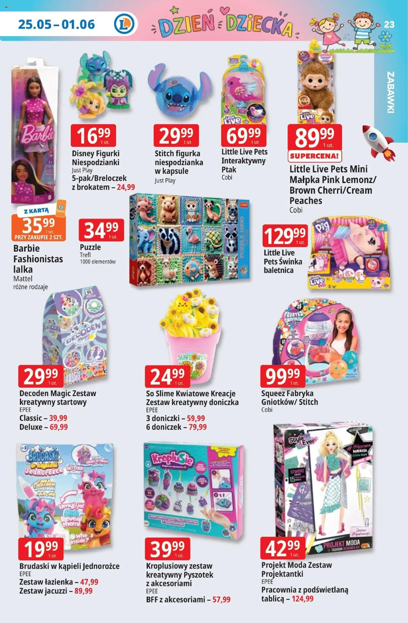 E.Leclerc gazetka - Radom od 25.05.2026 | Strona: 23 | Produkty: Lalka, Barbie, Figurki, Doniczki
