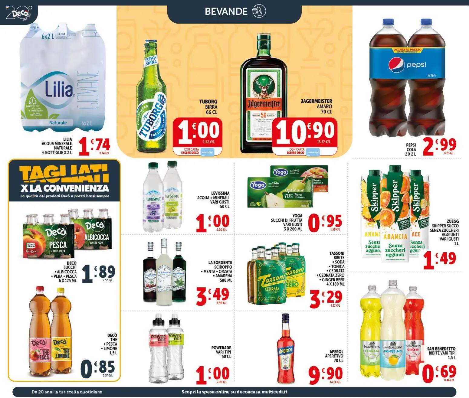 Volantino Decò del 20.05.2026 | Pagina: 16 | Prodotti: Pompelmo, Arancia, Amarena, Aperitivo