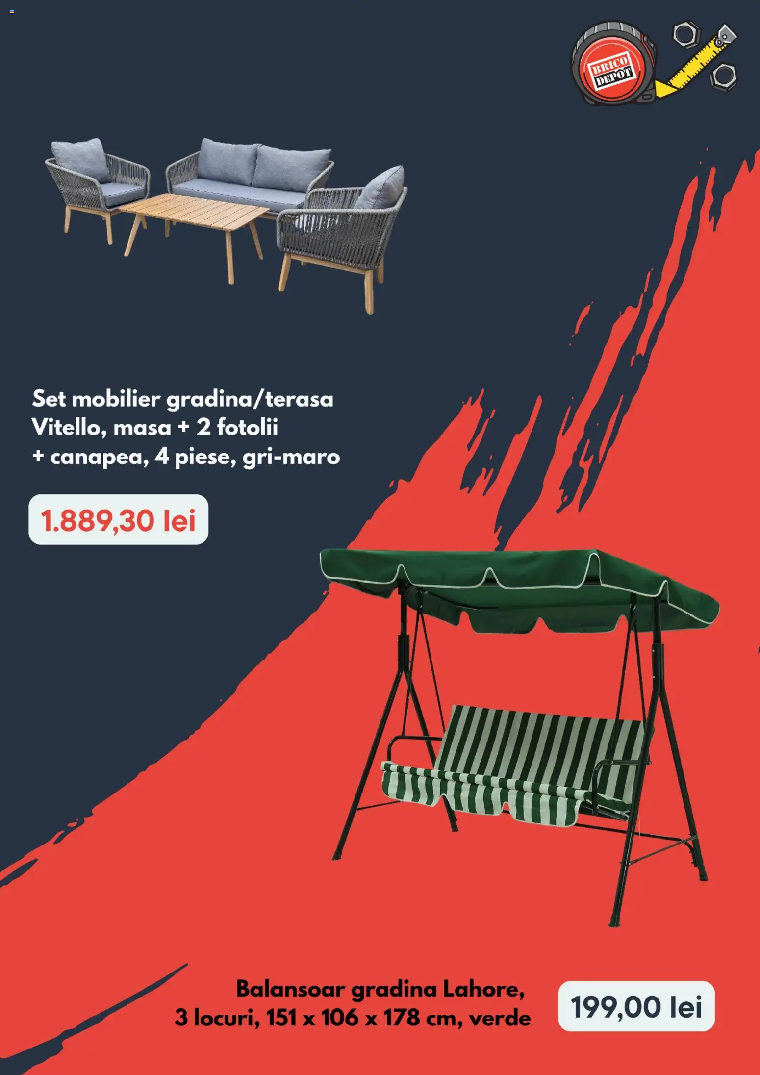 Noul catalog Brico Depot – valabil de la 13.08.2026 | Pagină: 2 | Produse: Gradina, Masă, Balansoar