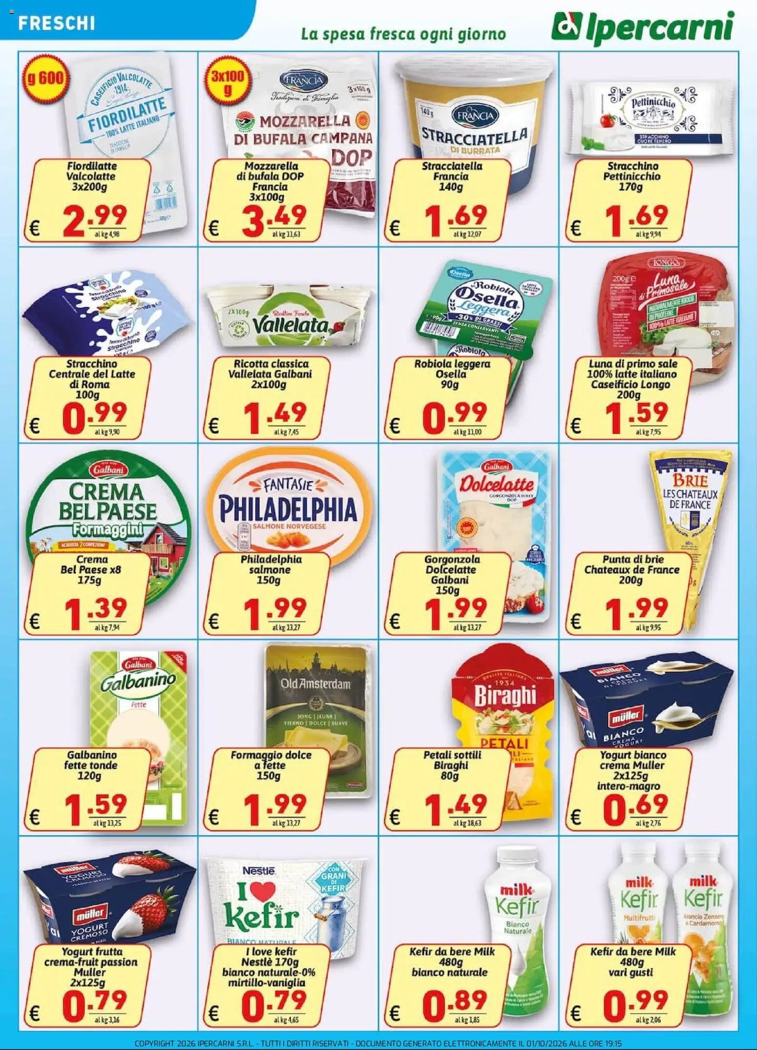 Volantino Ipercarni del 02/10/2026 | Pagina: 10 | Prodotti: Stracchino, Ricotta, Gorgonzola, Stracciatella