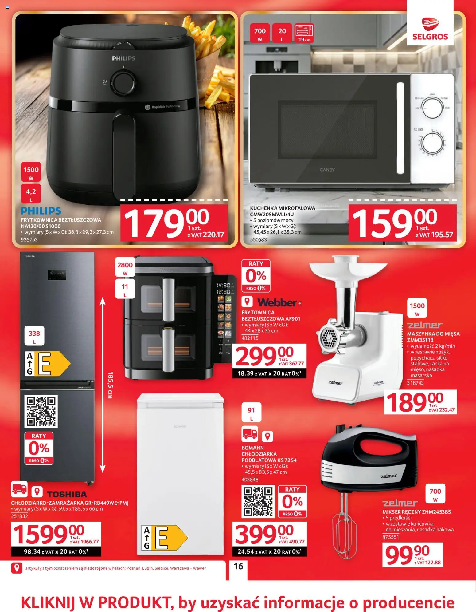 Selgros cash&carry gazetka - Oferta przemysłowa od 02.06.2026 | Strona: 19 | Produkty: Kuchenka mikrofalowa, Kuchenka, Mikser, Maszynka do mięsa