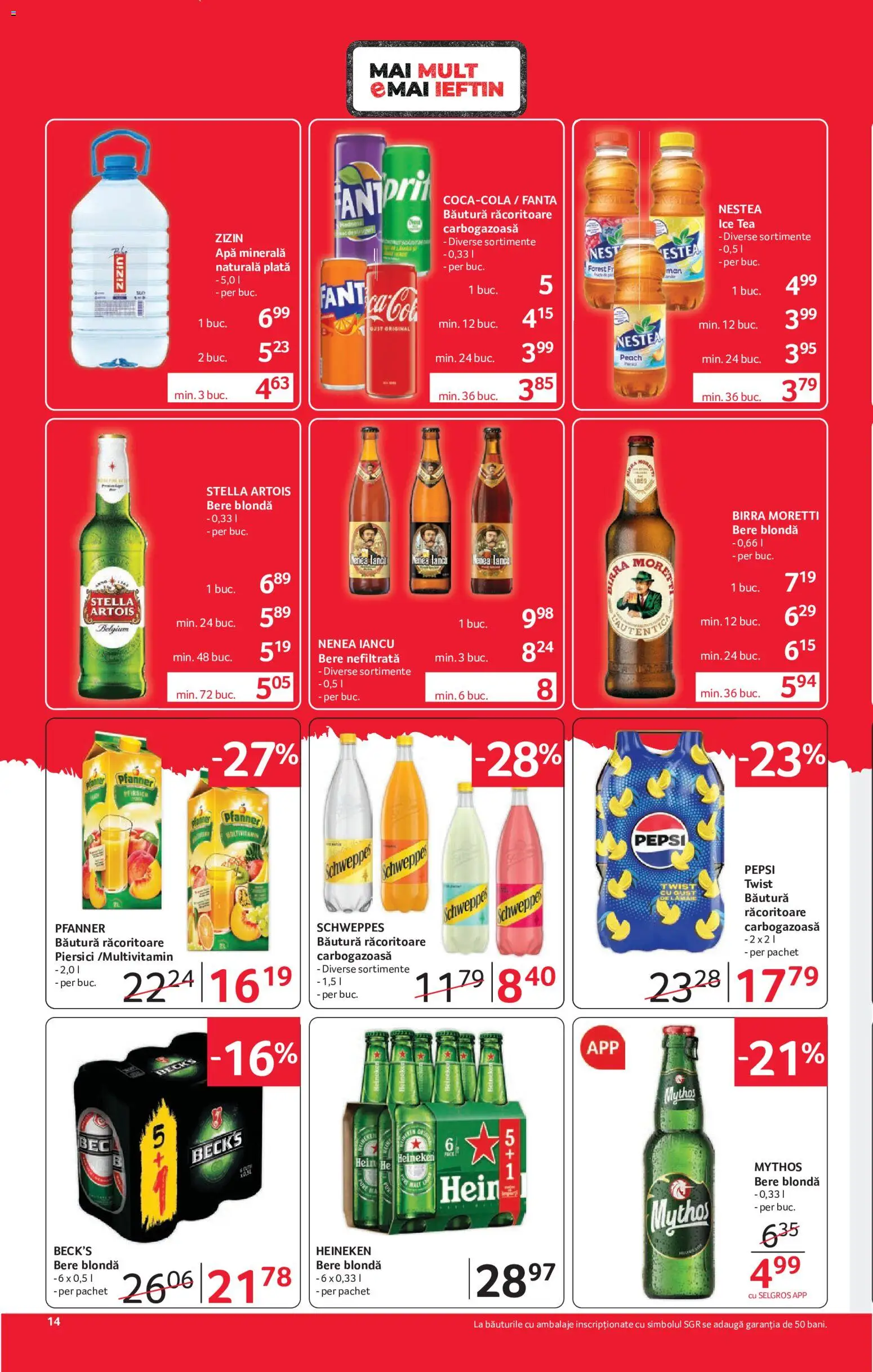 Noul catalog Selgros – valabil de la 15.05.2026 | Pagină: 14 | Produse: Yazı tahtası kalemi, Bere, Ice tea, Apă