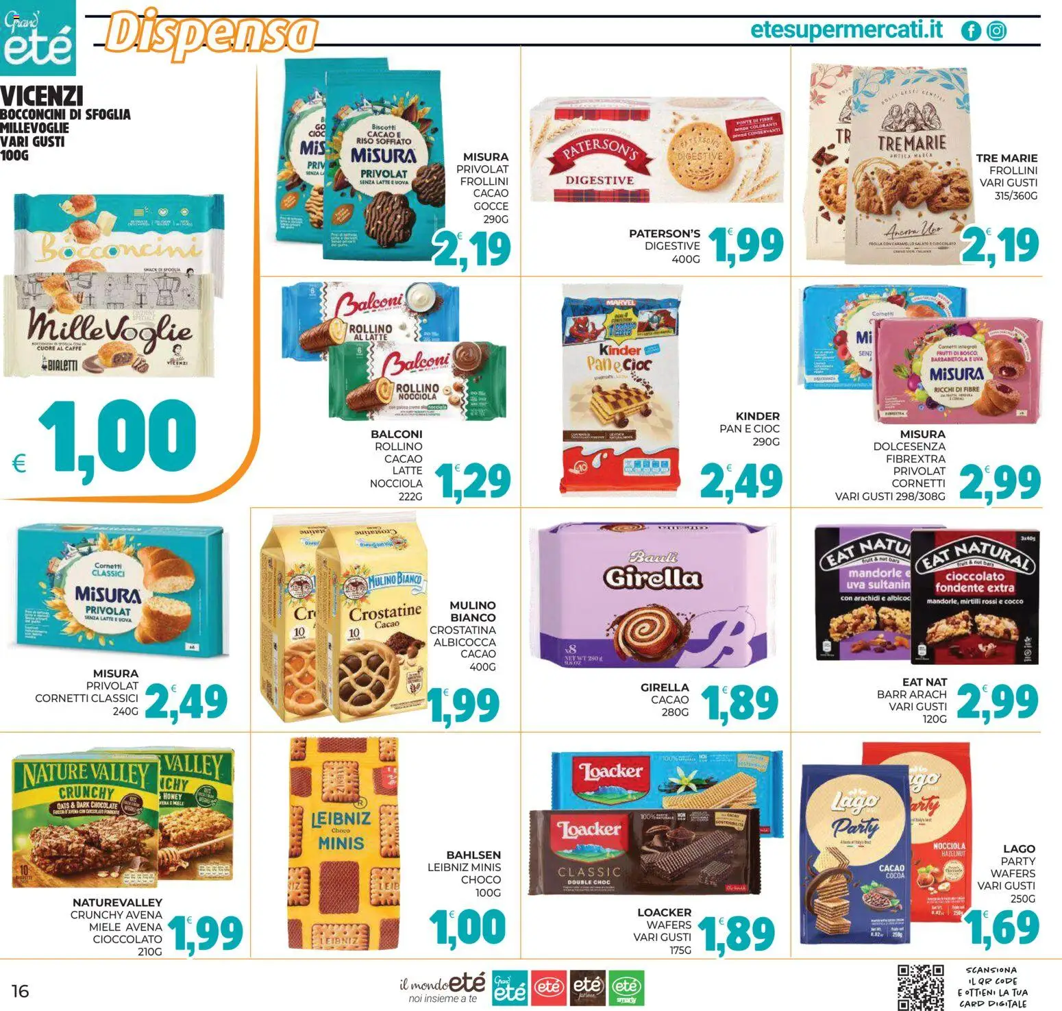 Volantino Eté del 02/10/2026 | Pagina: 16 | Prodotti: Biscotti, Mandorle, Arachidi, Miele