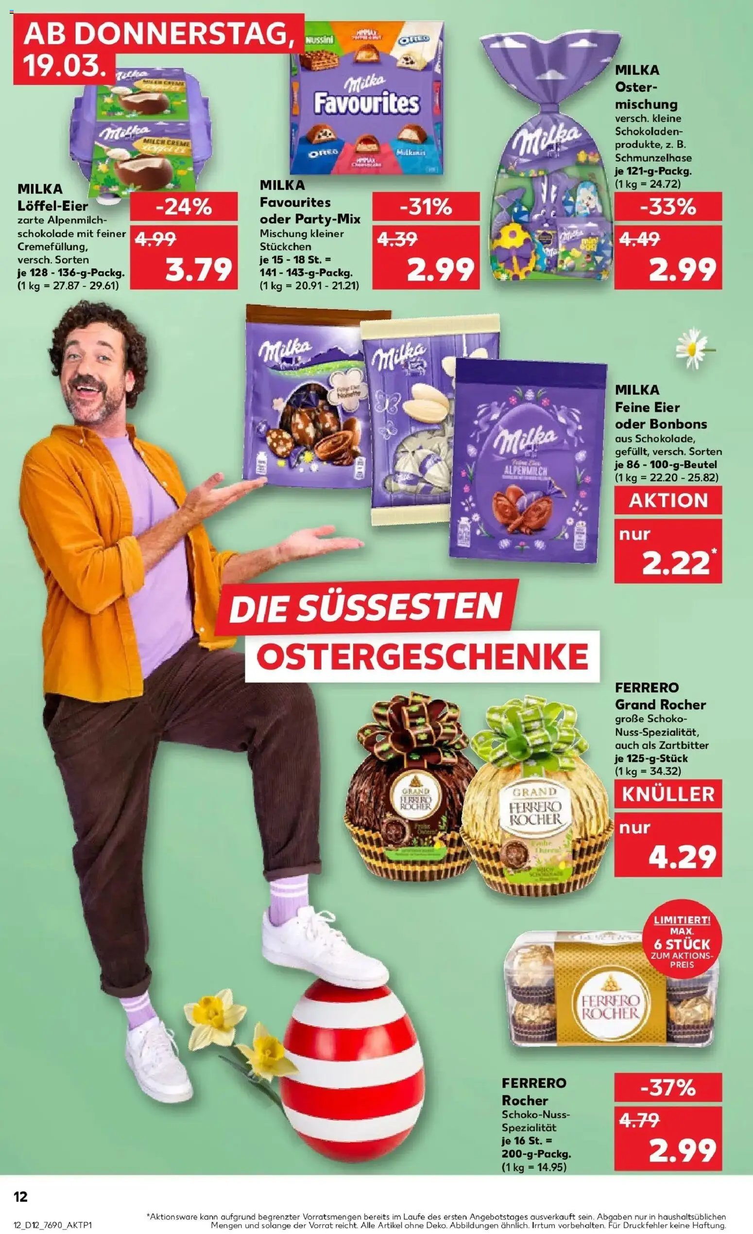 Kaufland Prospekt Burghausen	 – gültig ab 19.03.2026 | Seite: 12 | Produkte: Ferrero rocher, Milch, Schokolade, Milka