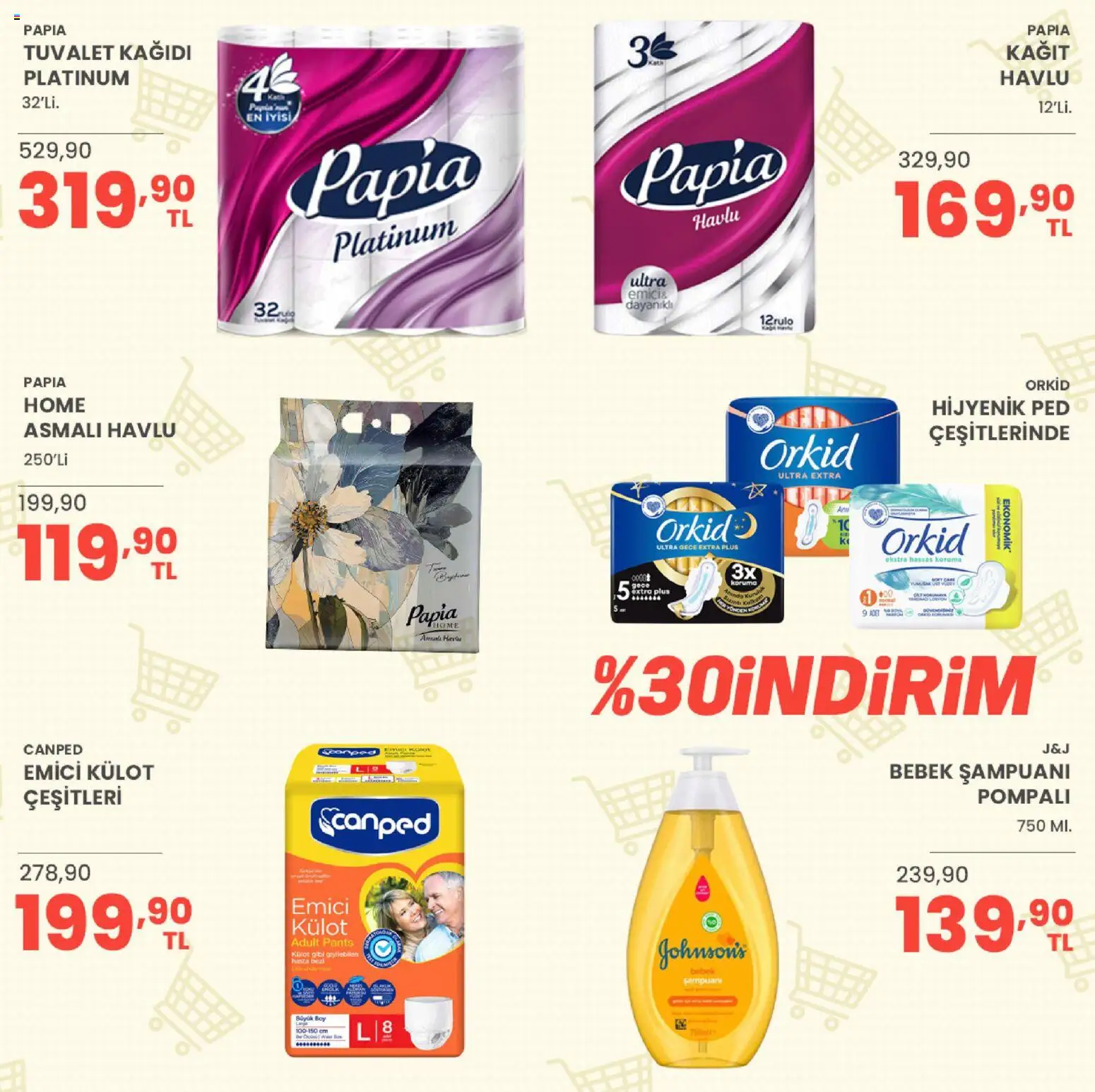 Sarıyer Katalog - 08.05.2026 tarihinden itibaren geçerlidir | Sayfa: 34 | Ürünler: Hijyenik ped, Tuvalet, Şampuan, Külot