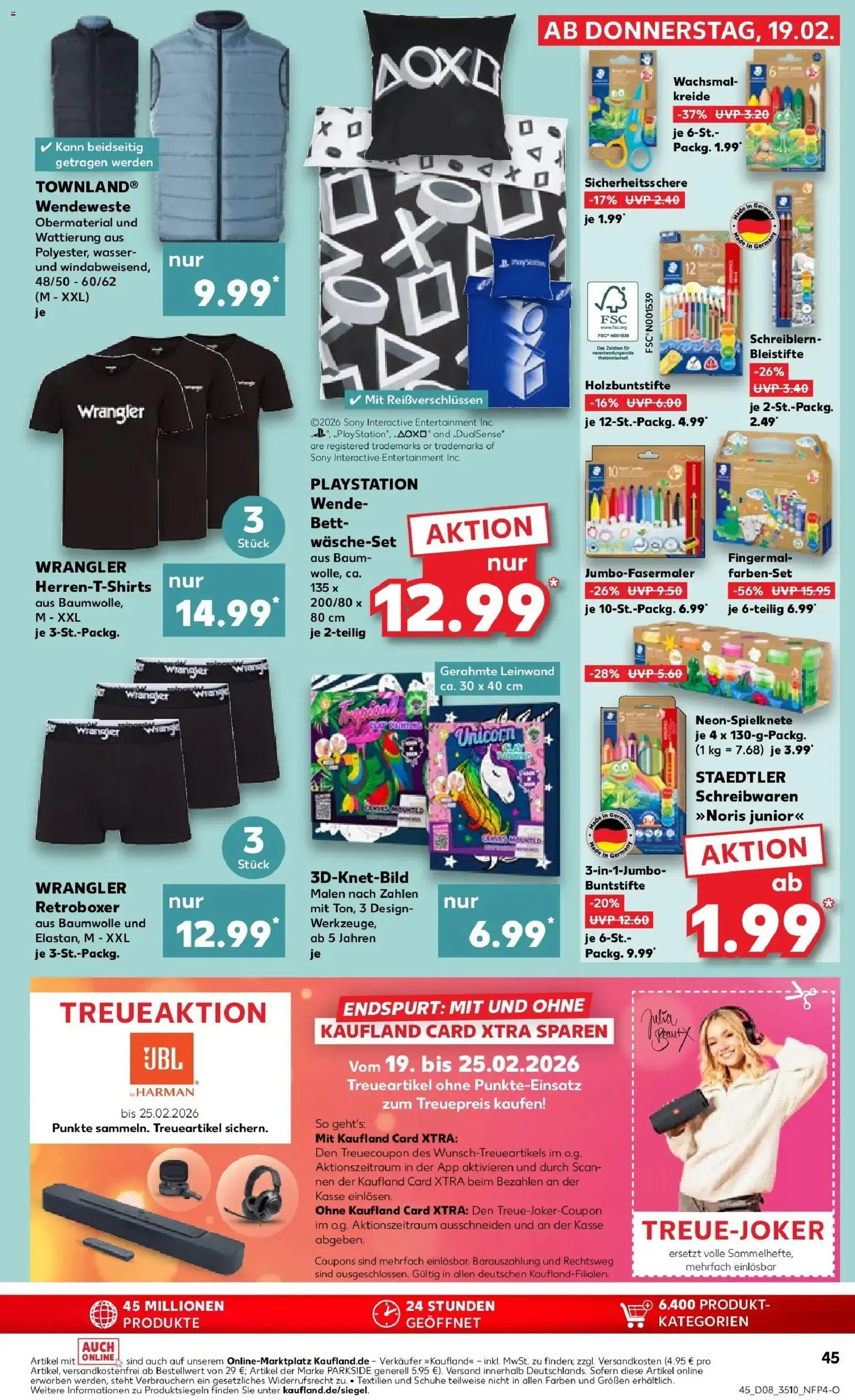 Kaufland prospekt Aue-Bad Schlema	 – gültig ab 19.02.2026 | Seite: 53 | Produkte: Playstation, Bett, Wasser, Boxer