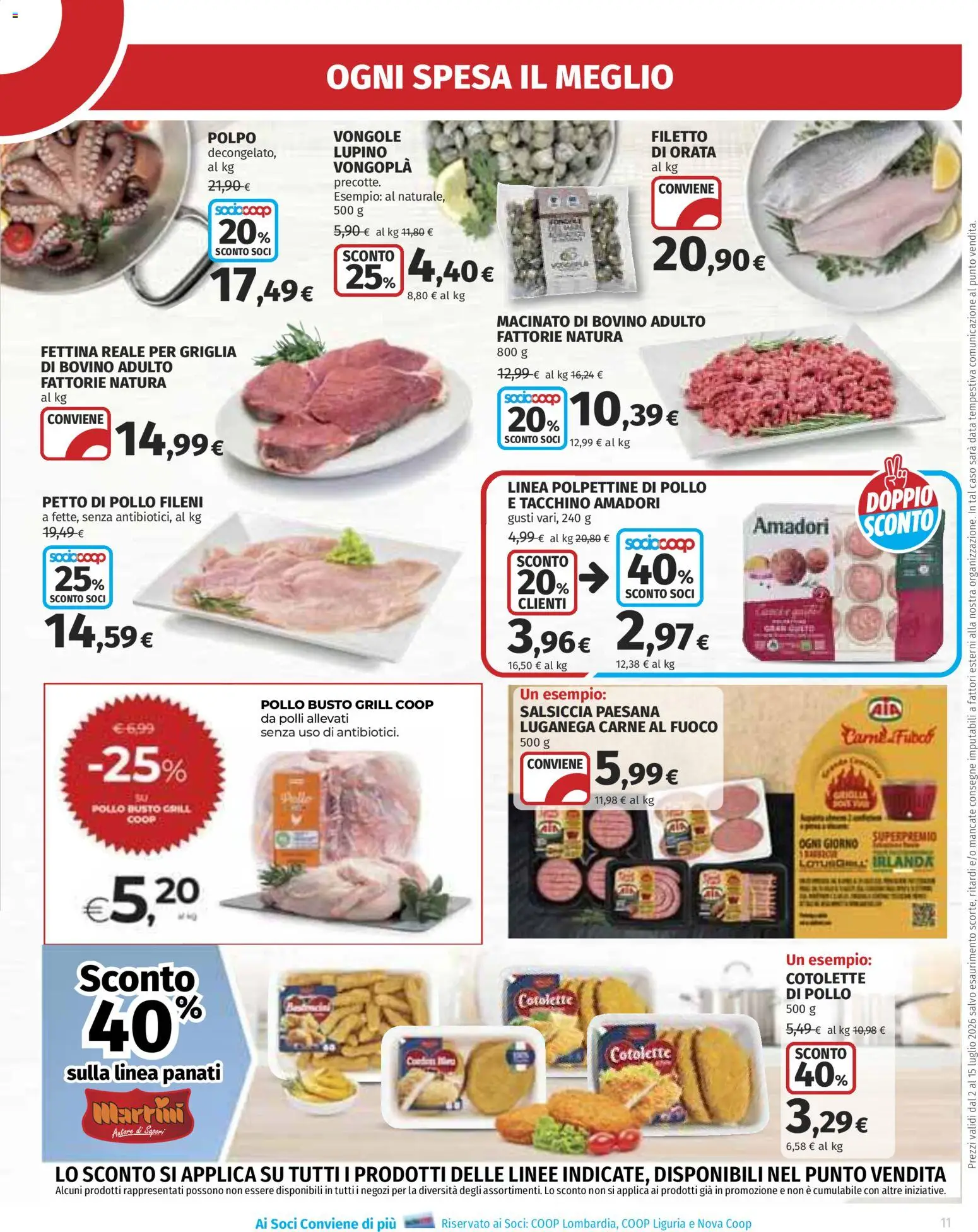 Volantino Ipercoop del 02/07/2026 | Pagina: 11 | Prodotti: Petto di Pollo, Polpo, Griglia, Macinato
