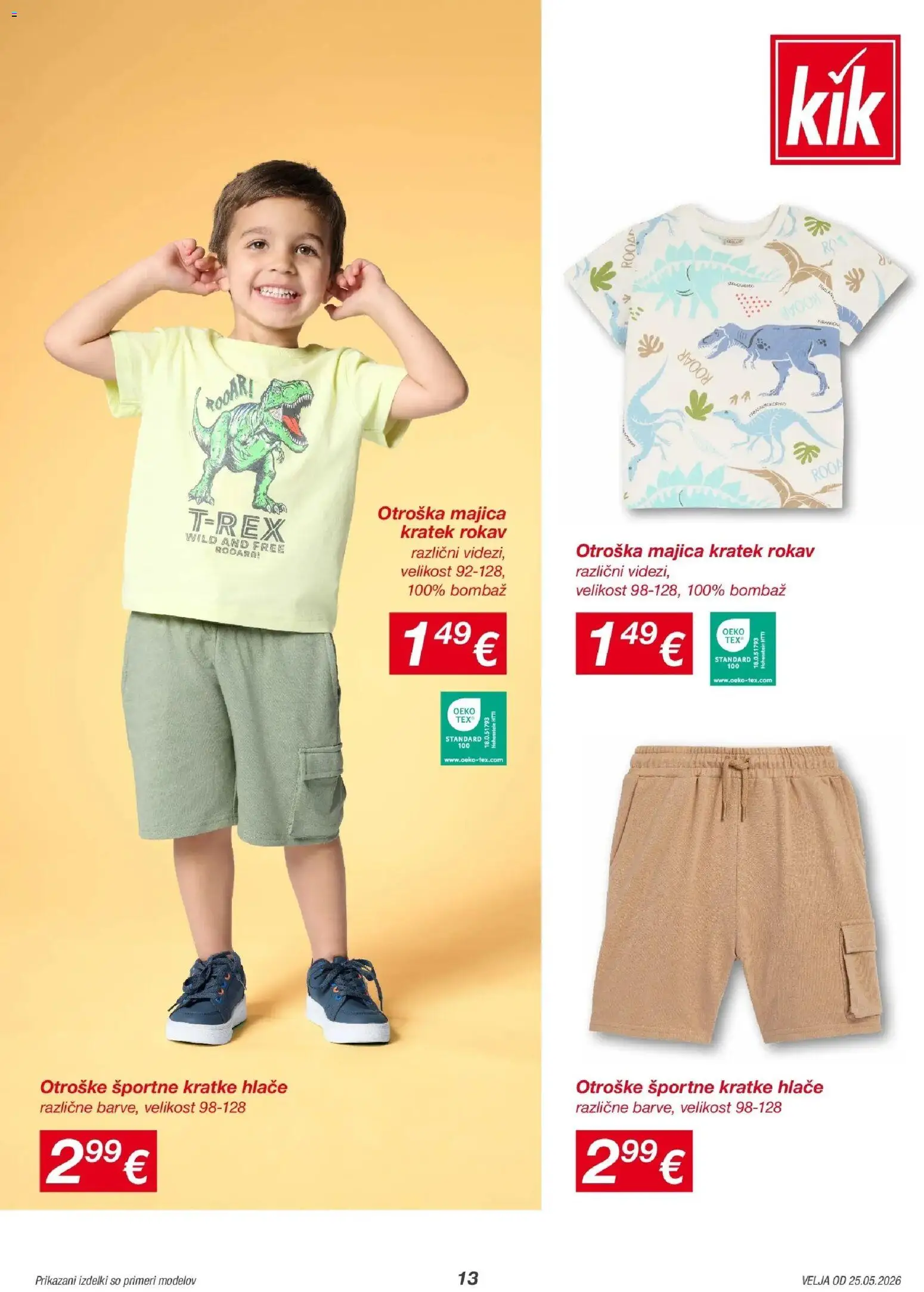 Novi Kik katalog ponudbe – veljaven od 24.05.2026 | Stran: 13 | Izdelki: Majica, Hlace, Kratke hlace